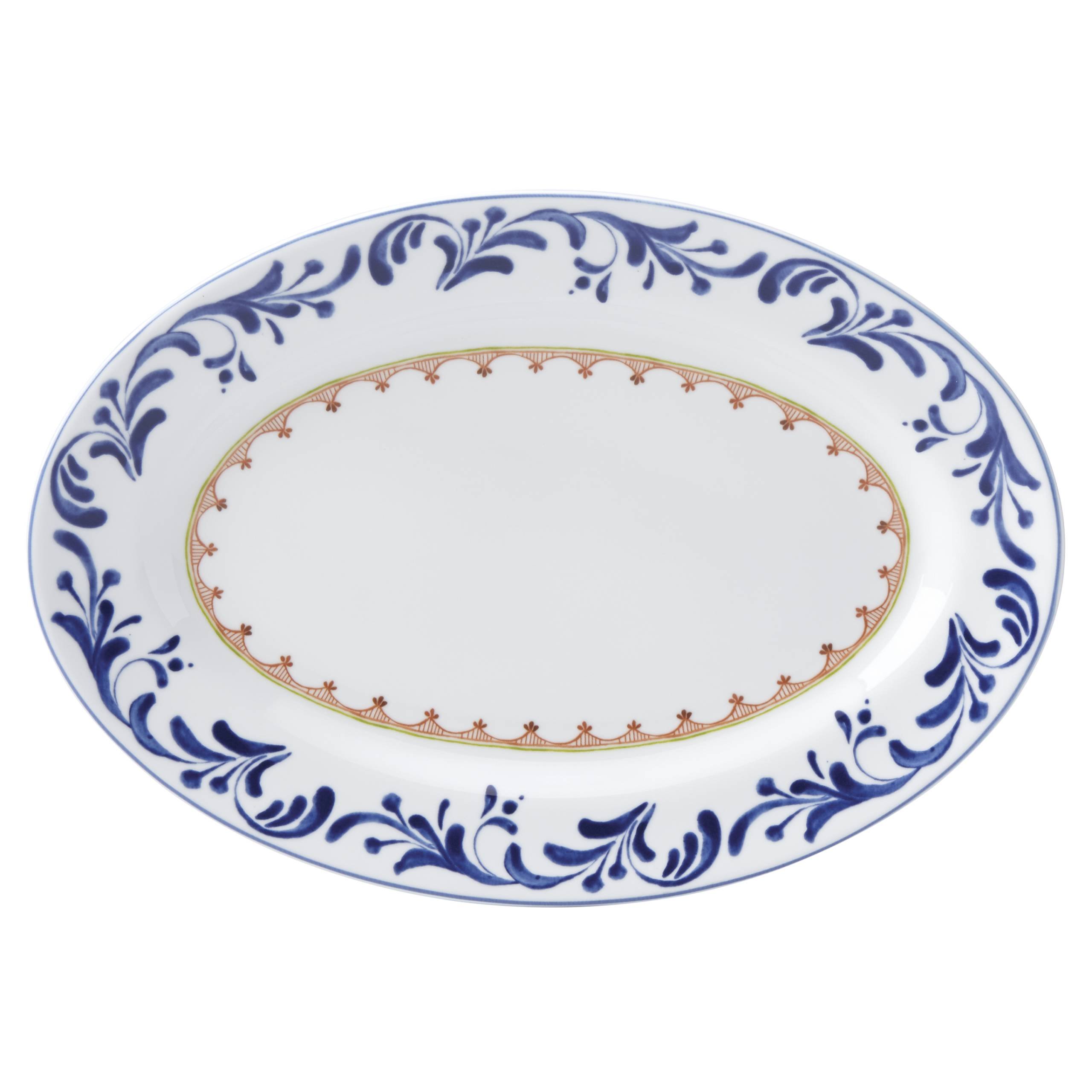 DanskNorthern Indigo 13" Oval Serving Platter, 2.95 LB, Blue