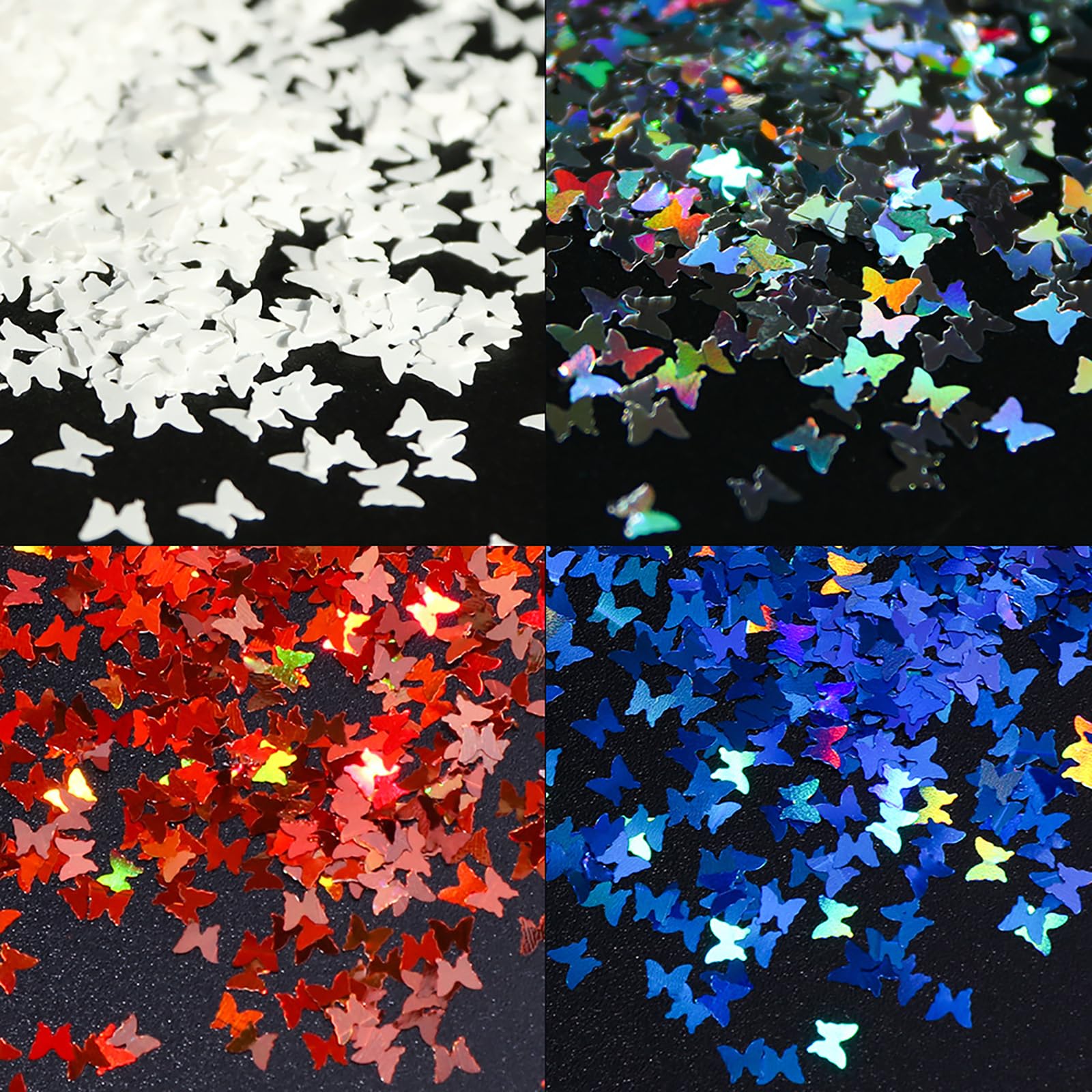 Paillettes 12 Couleurs Holographiques Glitter Nail Art Pour Ongles 3D Papillon