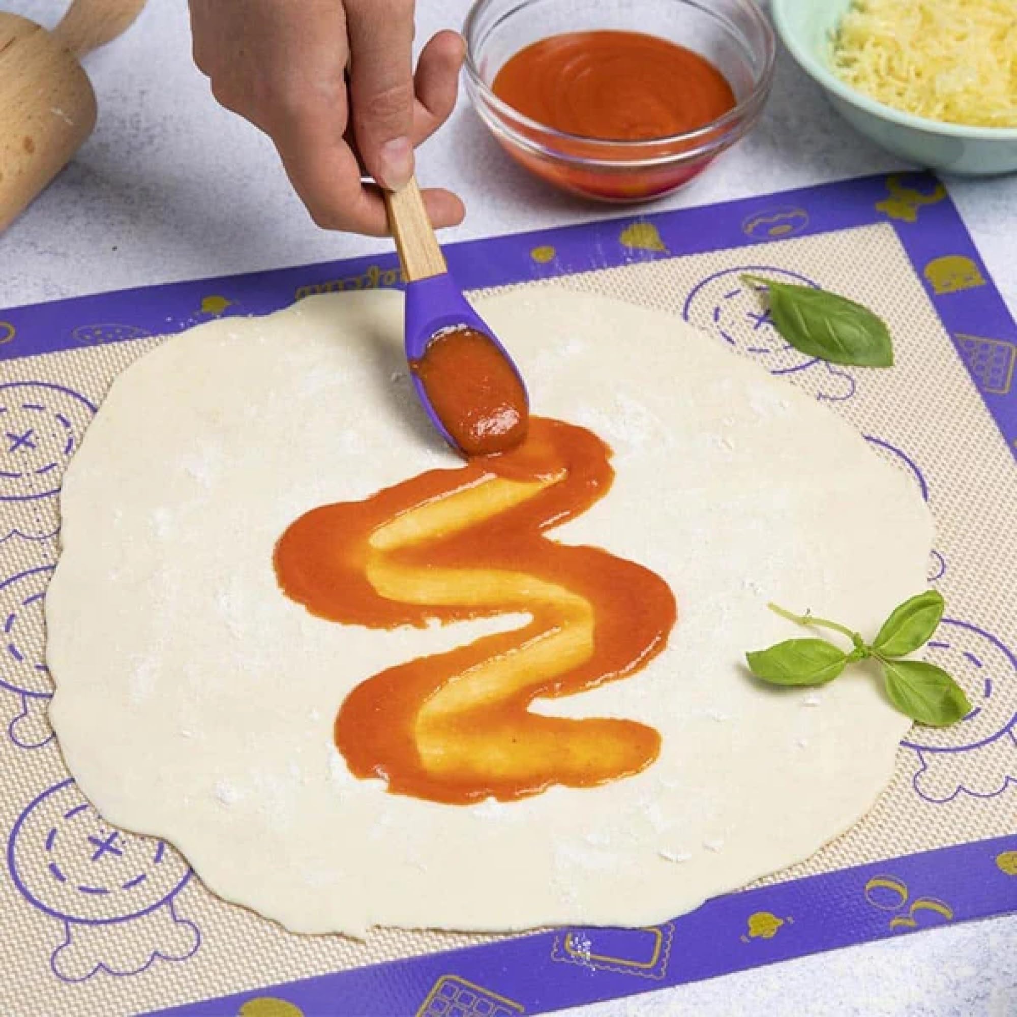 Chefclub Kids – Tapete de Cocción de Silicona 30x40 cm – Antiadherente y Reutilizable – Con Guías para Macarons, Galletas y Pizzas – Sin BPA – Apto Lavavajillas – Desde 4 Años