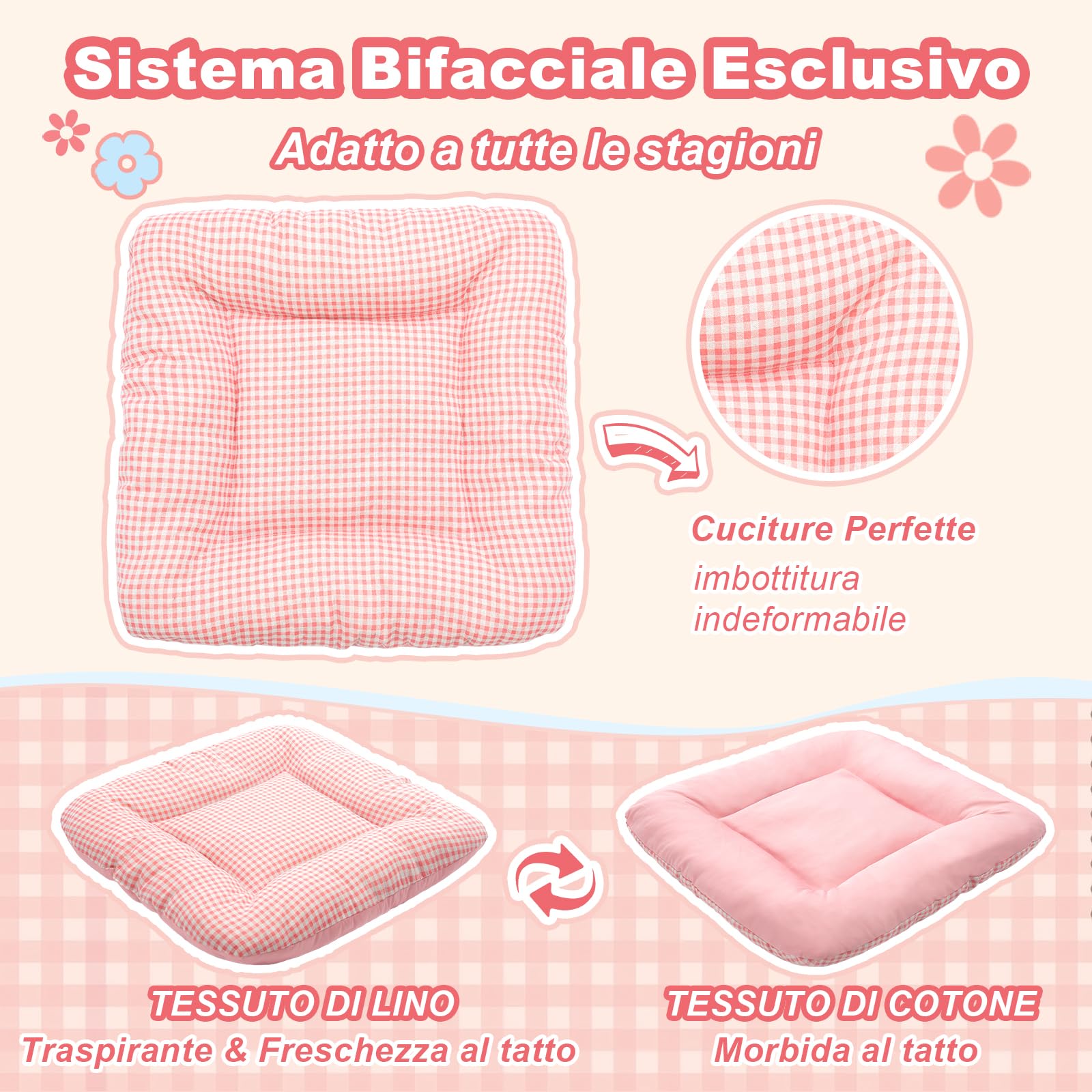 Jiupety Cuccia per cani con telaio, tenda per cani lavabile e pieghevole, casetta per cani per interni, lettino per cani ventilato con tetto per 4-9 kg, taglia M 43x43x43 cm, Rosa