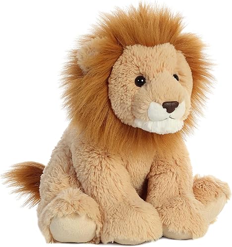 Miniatura 2 de Aurora® Peluche de león de peluche – Comodidad acogedora – Acurruces sin fin – Marrón 14 pulgadas