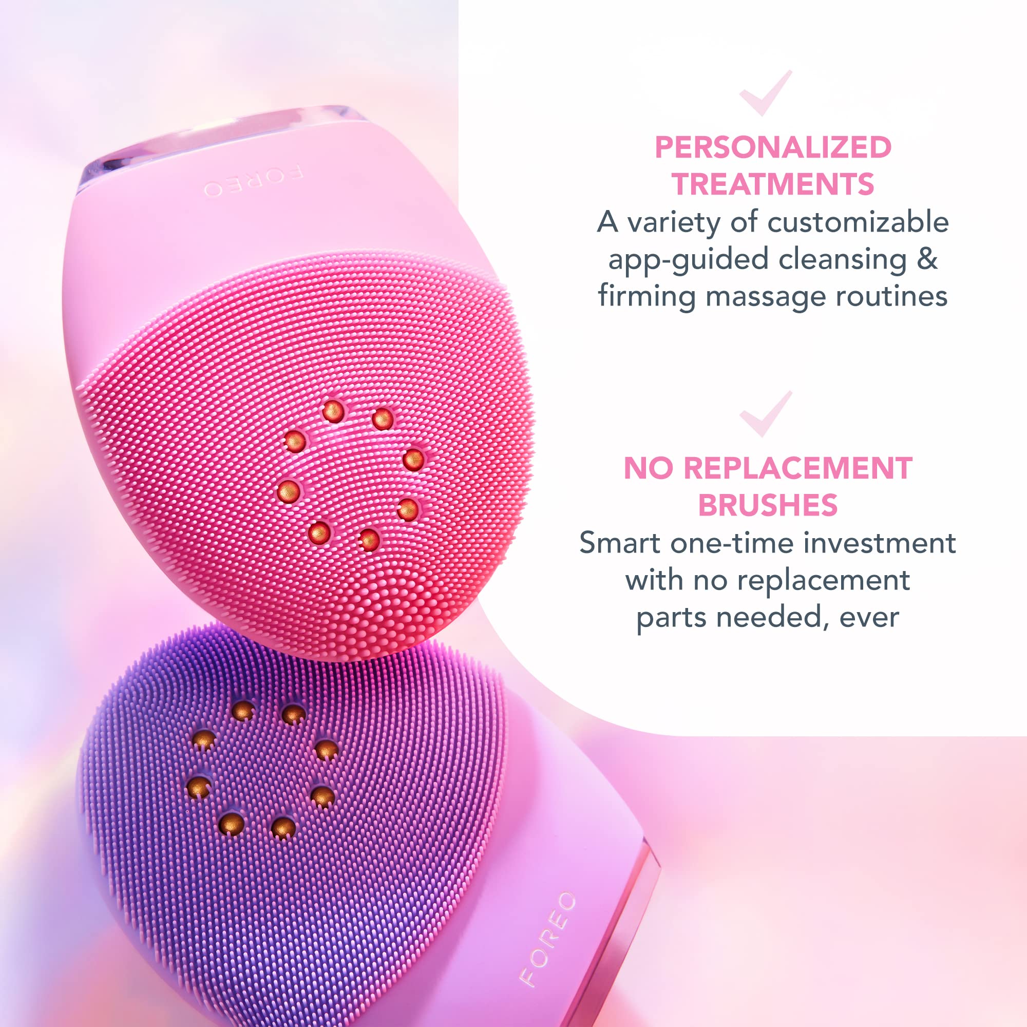 FOREO LUNA 3 plus Silicone, Facial Cleansing Brush, Face Sculpting Tool, Anti Aging Face Massager, Instant Face Lift, Enhances Absorption of Facial Skin Care Products, Sensitive skin