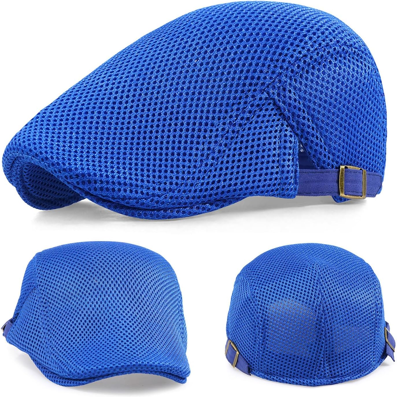 2 Pack Men's Mesh Cap Breathable Summer Newsboy Hat Adjustable Beret Ivy Cap Irish Cabbie Driving Hunting Hats - Image 4