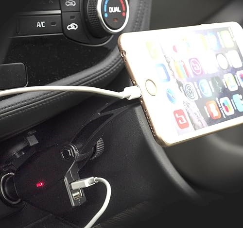 Miniatura 4 de WixGear Cargador de montaje para automóvil, soporte magnético universal para cargador de automóvil, con cargador USB dual, para teléfonos celulares