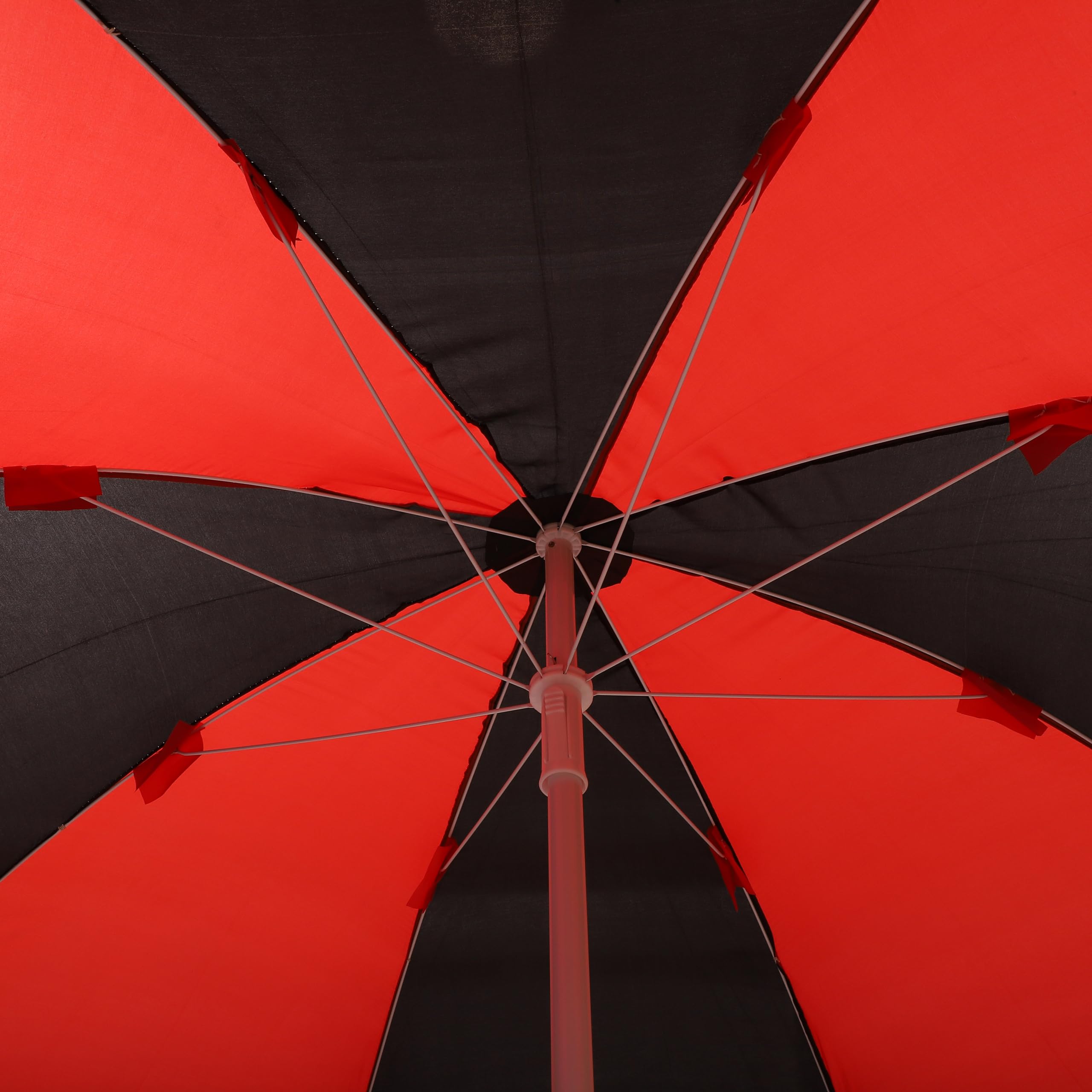 Bluebuds, We Build Smiles 36in/6ft Outdoor Garden Umbrella With Stand Tripod Holder Outdoor Big Size Waterproof Super Cloth Patio Garden Outdoor Umbrella (36, Red-Black) 1
