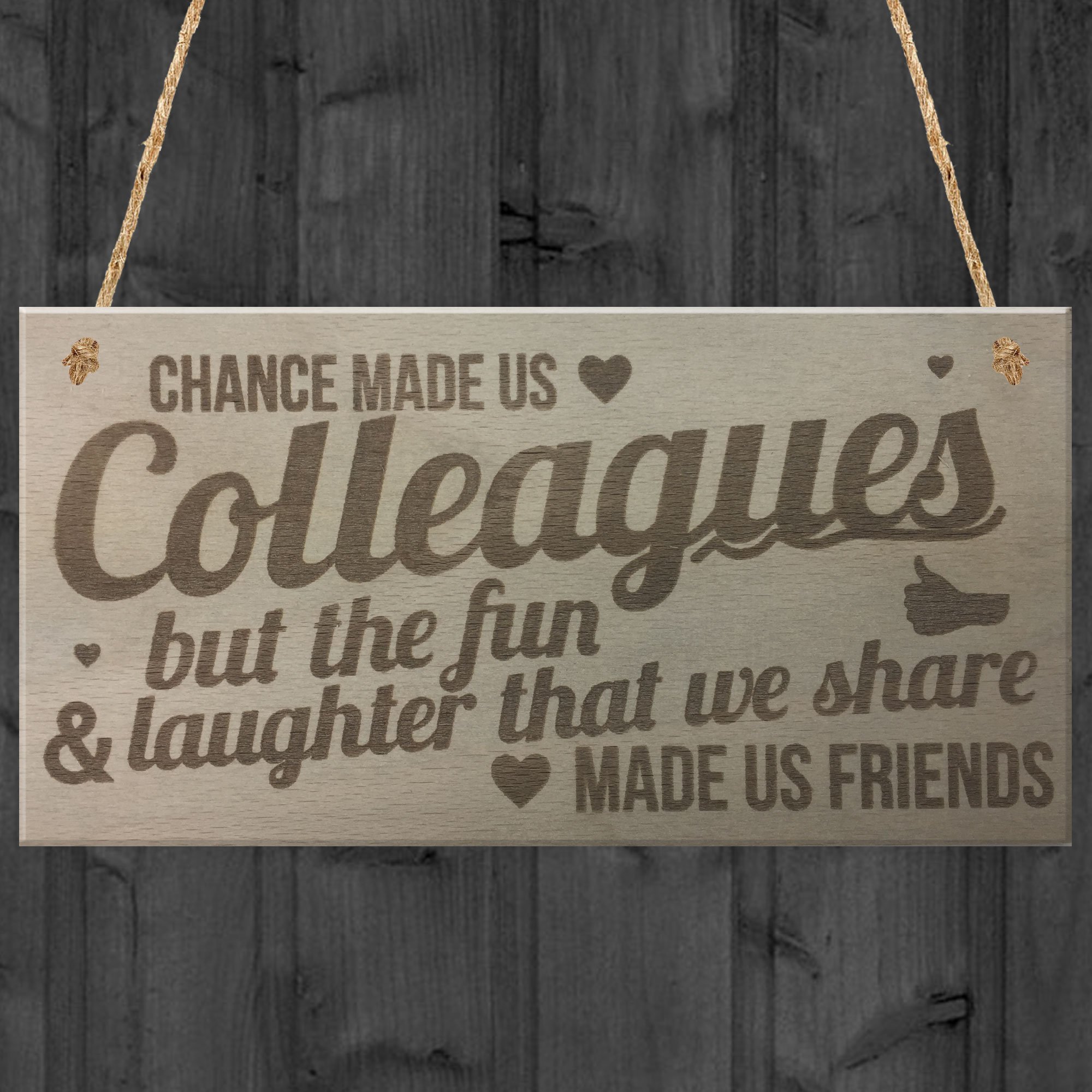 Red Ocean Chance Made Us Colleagues Hanging Wall Plaque Sign Friend Friendship Thank You Office Gift