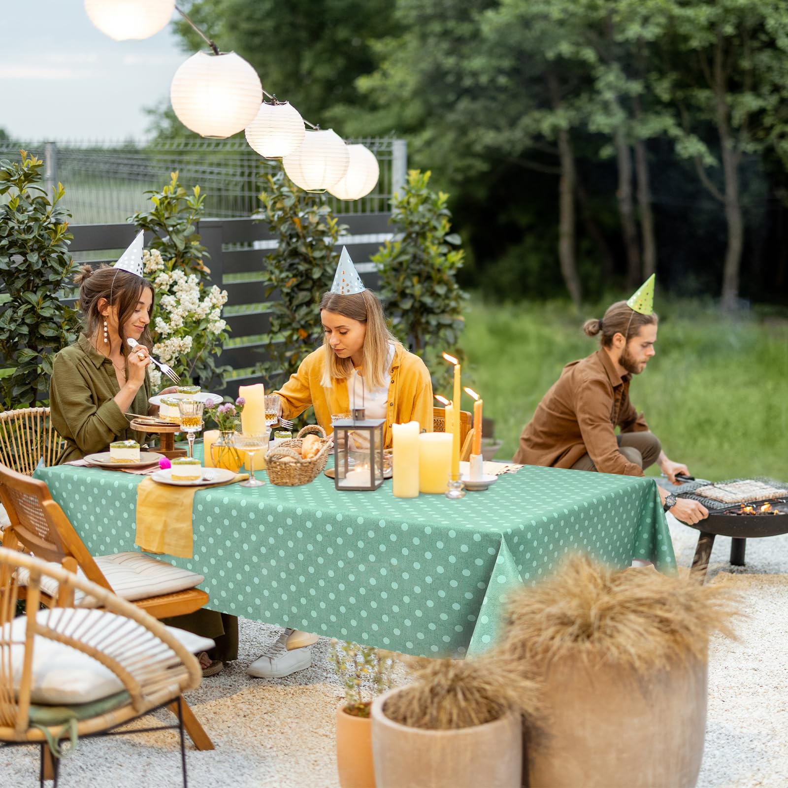 Plenmor Table Cloth Wipe Clean Tablecloth Wipeable PVC Plastic Wipe Clean Waterproof Square