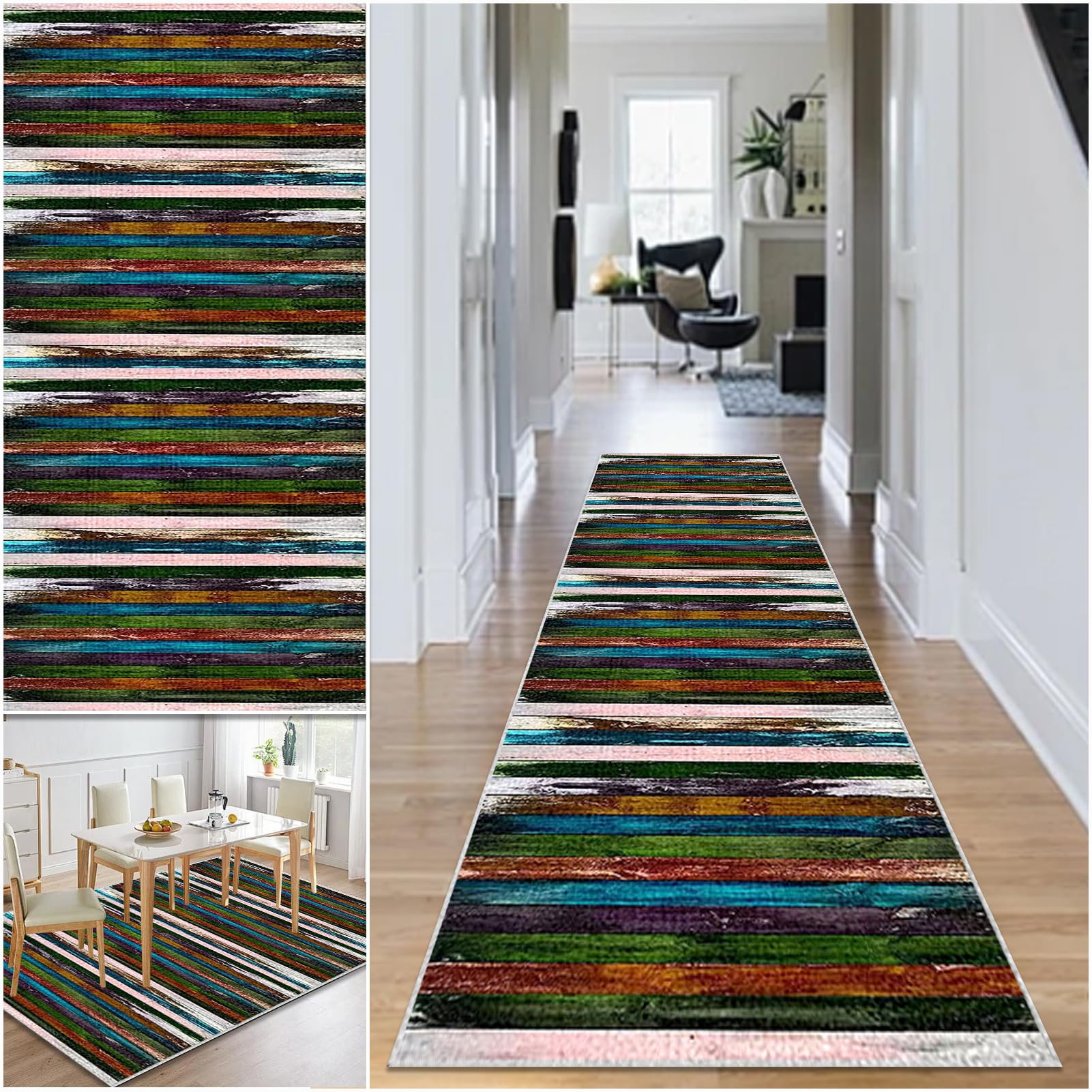 Alfombra de pasillo larga lavable de 40x230 cm para proteger suelos de salón y cocina