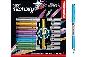 BIC Intensity Metallic Permanent Markers, Fine Point, 8-Count Pack