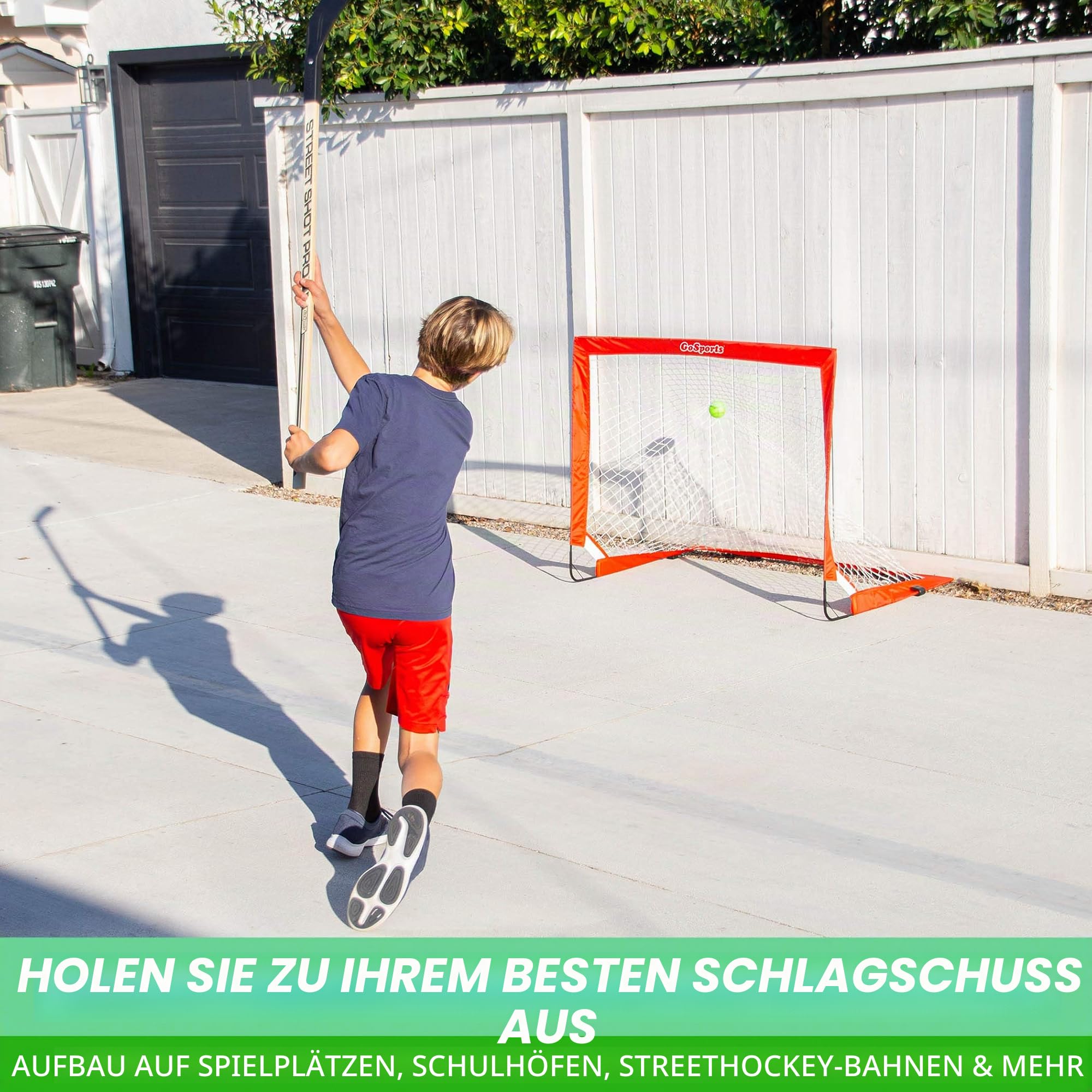 GoSports Straßenhockey, wählen Sie zwischen Straßenhockey-Torset mit Schlägern oder Straßenhockeyschlägern (2er-Pack)