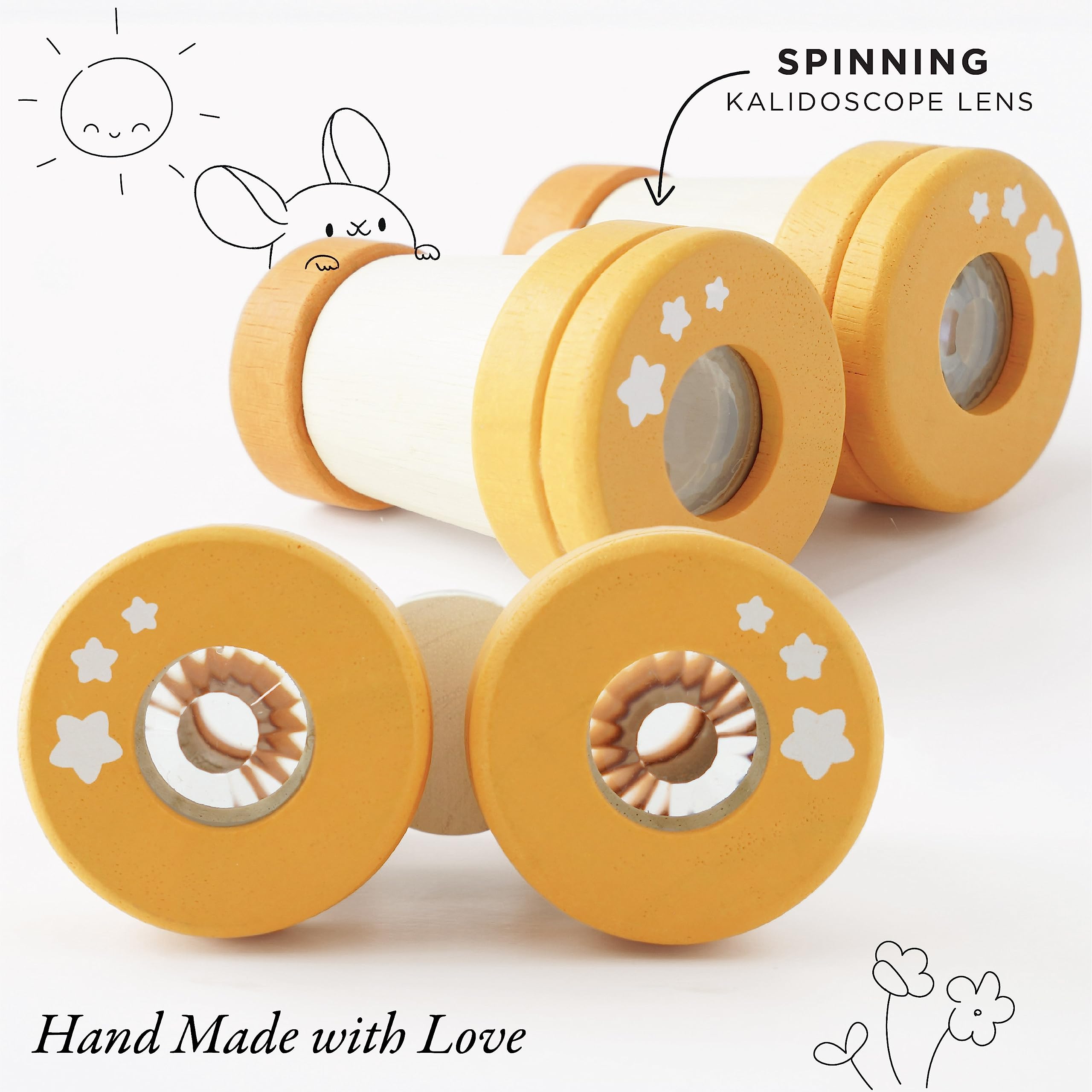 Le Toy Van - Petilou Jumelles éducatives en Bois Multi-sensorielles colorées pour Les Tout-Petits et Les bébés | Convient aux Enfants de 18 Mois et Plus