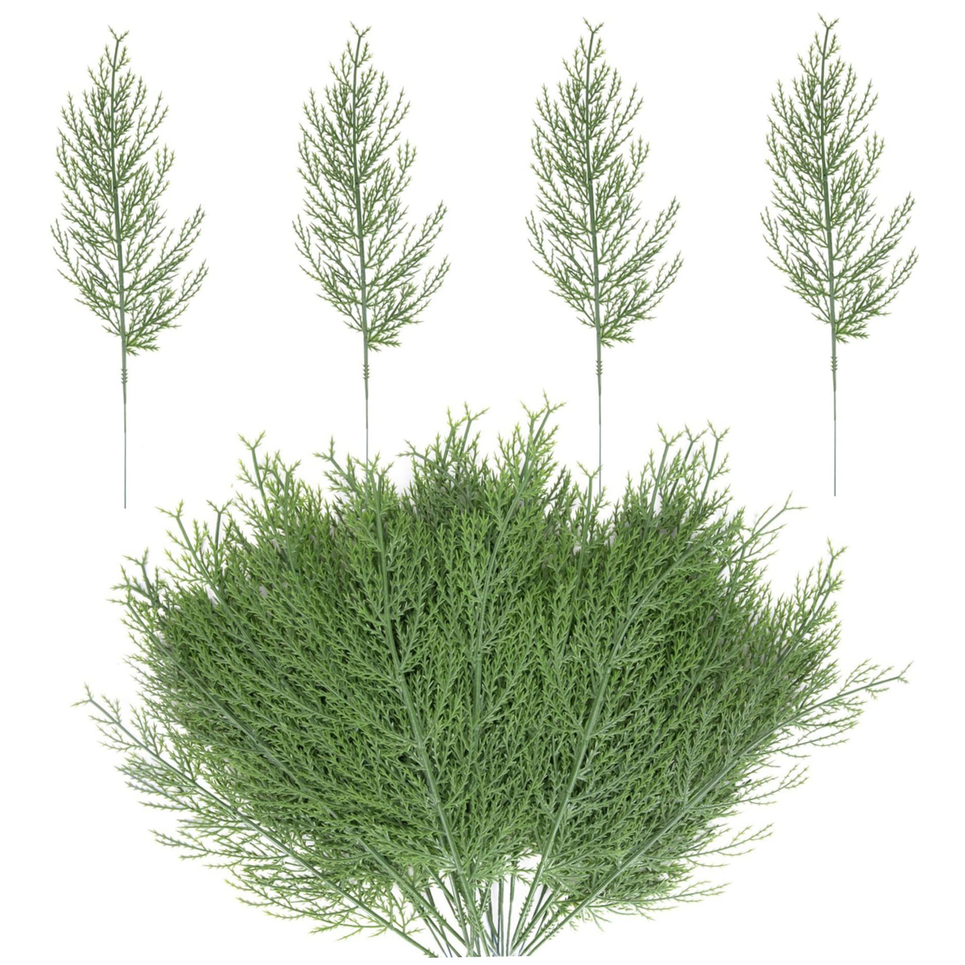 Branches de pin artificielles x40 de 35 cm en plastique vert pour déco Noël