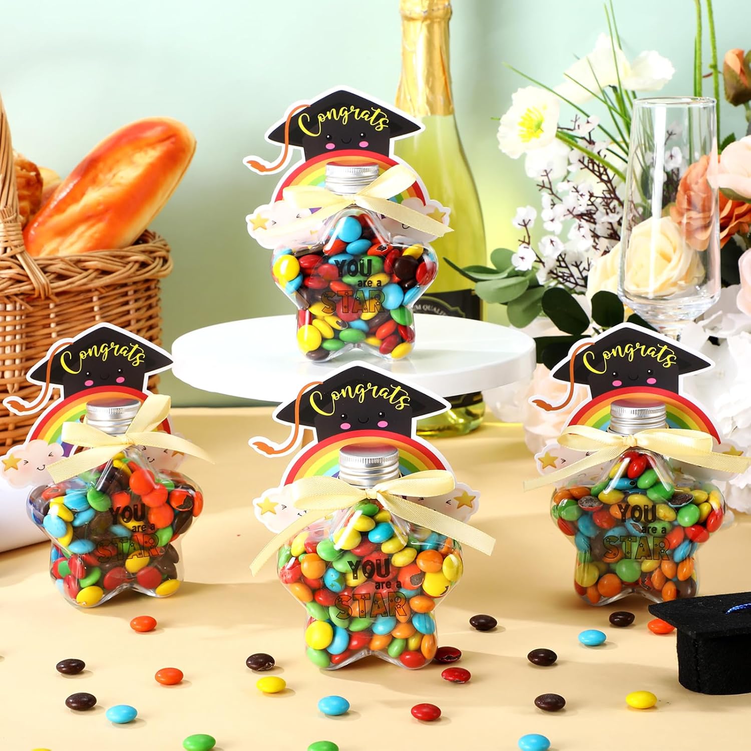 Soulchen 24 Set 2026 Kindergarten Graduation Gifts Candy Jars Class Graduation Party Favors with 24 Cards End of Year Gifts Bulk for Preschool Kindergarten Kids Party Supplies Decoration
