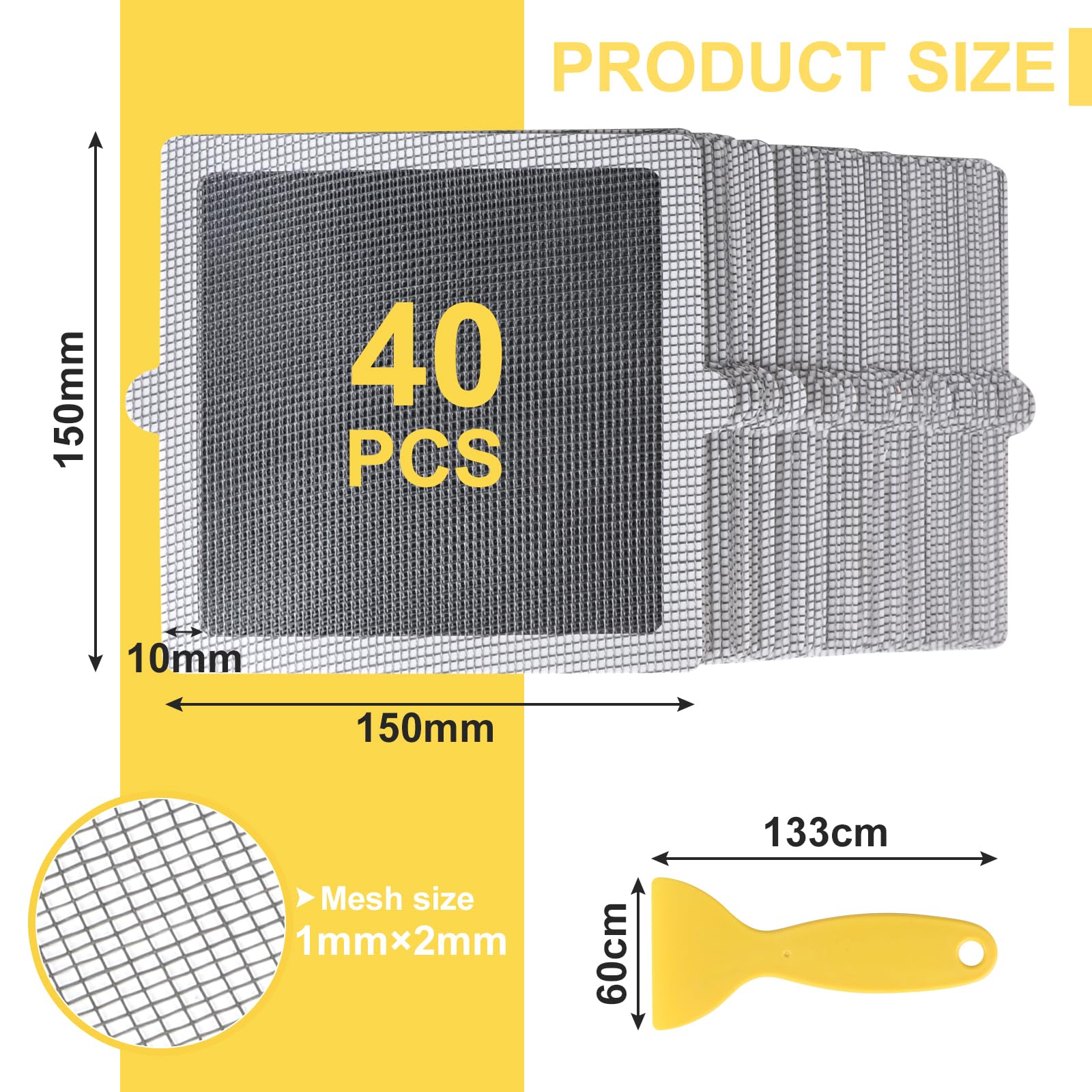 EFUTURETIME 40 sztuk jednorazowych naklejek z filtrem prysznicowym 15 cm x 15 cm, elastyczny uchwyt na kanał odpływowy prysznic, kuchnia, łazienka, przeciw zatkaniu