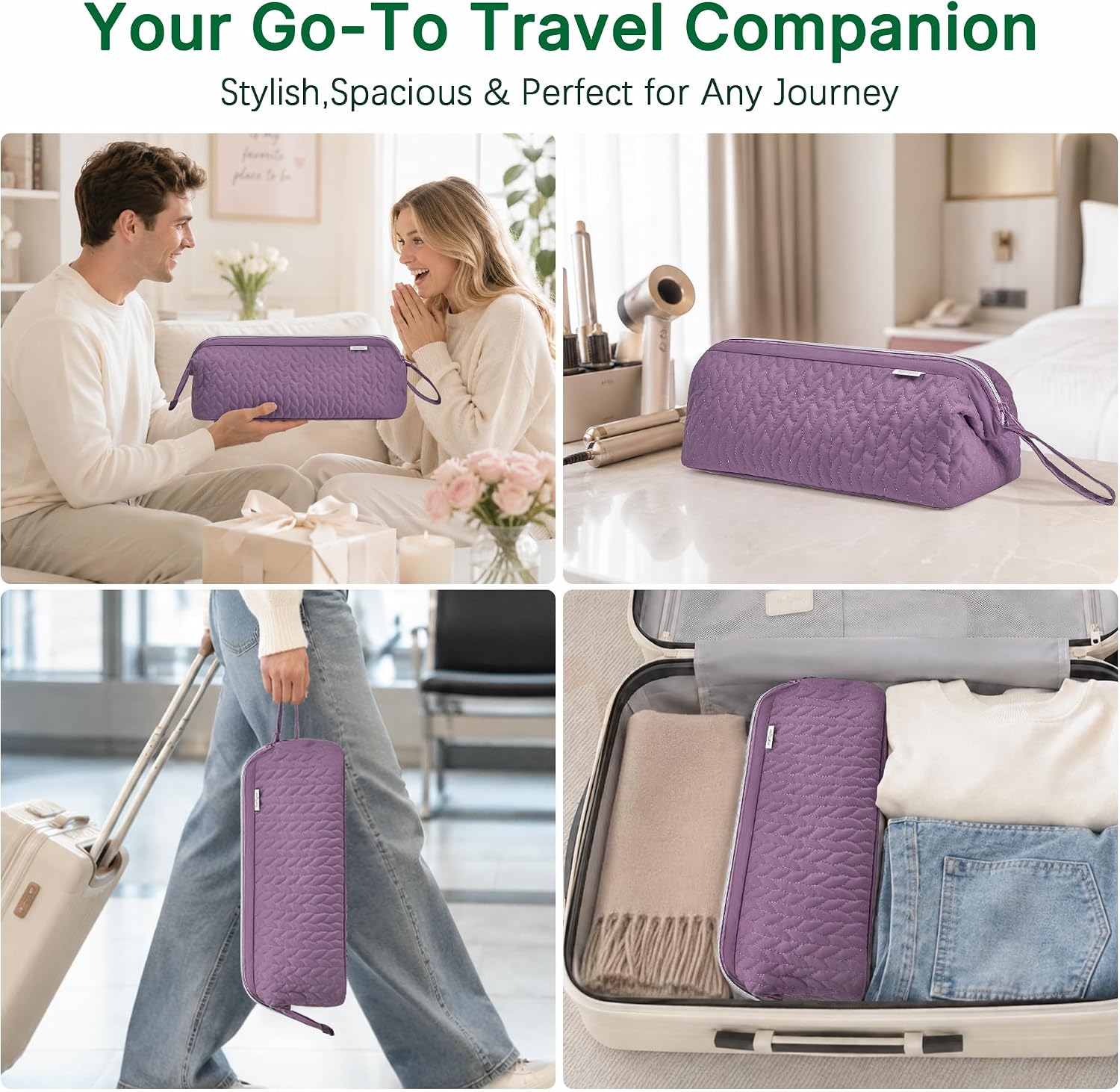 KarSyon Shark Flex Style Case for Dy son Airwrap Hair Dryer Brush Revlon Hair Tools Travel Bag Carrying Case Flat Curling Iron Organizer (Purple)