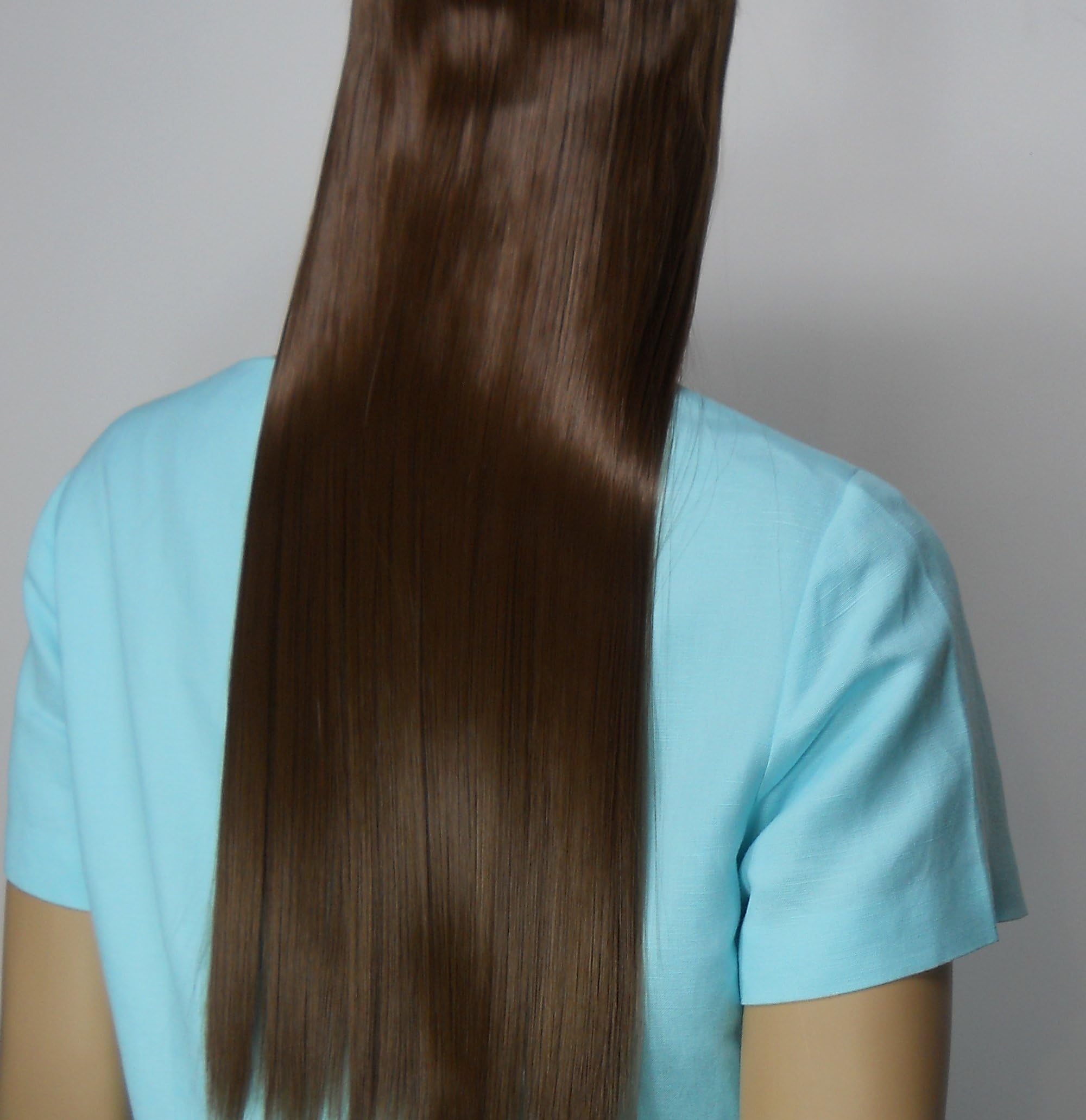 #12 Brown 20" Halo - Flip in Synthetic Hair Extensions on a Wire Heat Resistant to 350