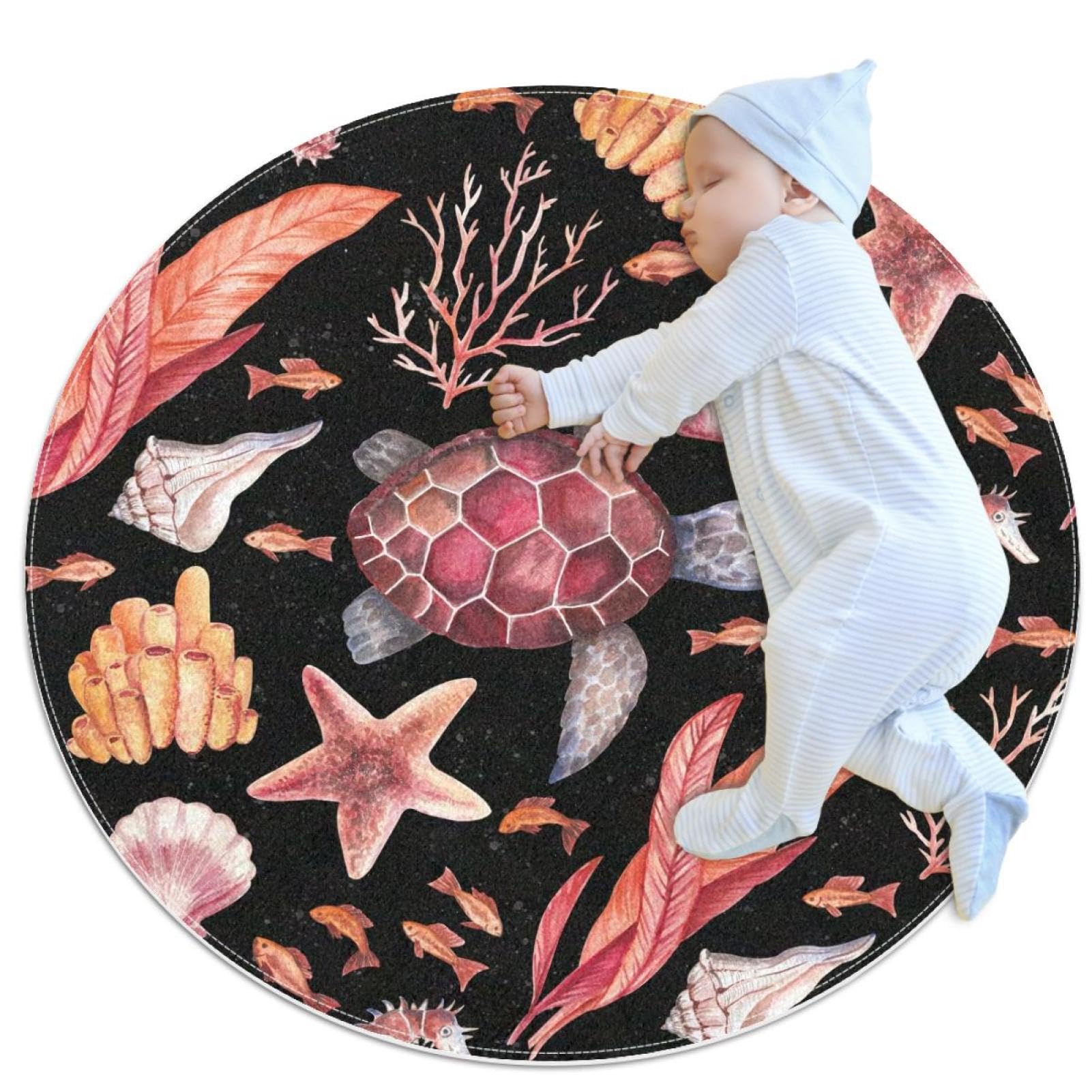 Tapis antidérapant pour canapé et chambre avec motif tortue marin