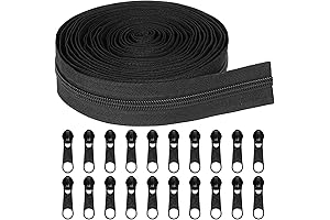 #5 Black Zipper for DIY, 5 Yards Bulk Zippers for Sewing Nylon...