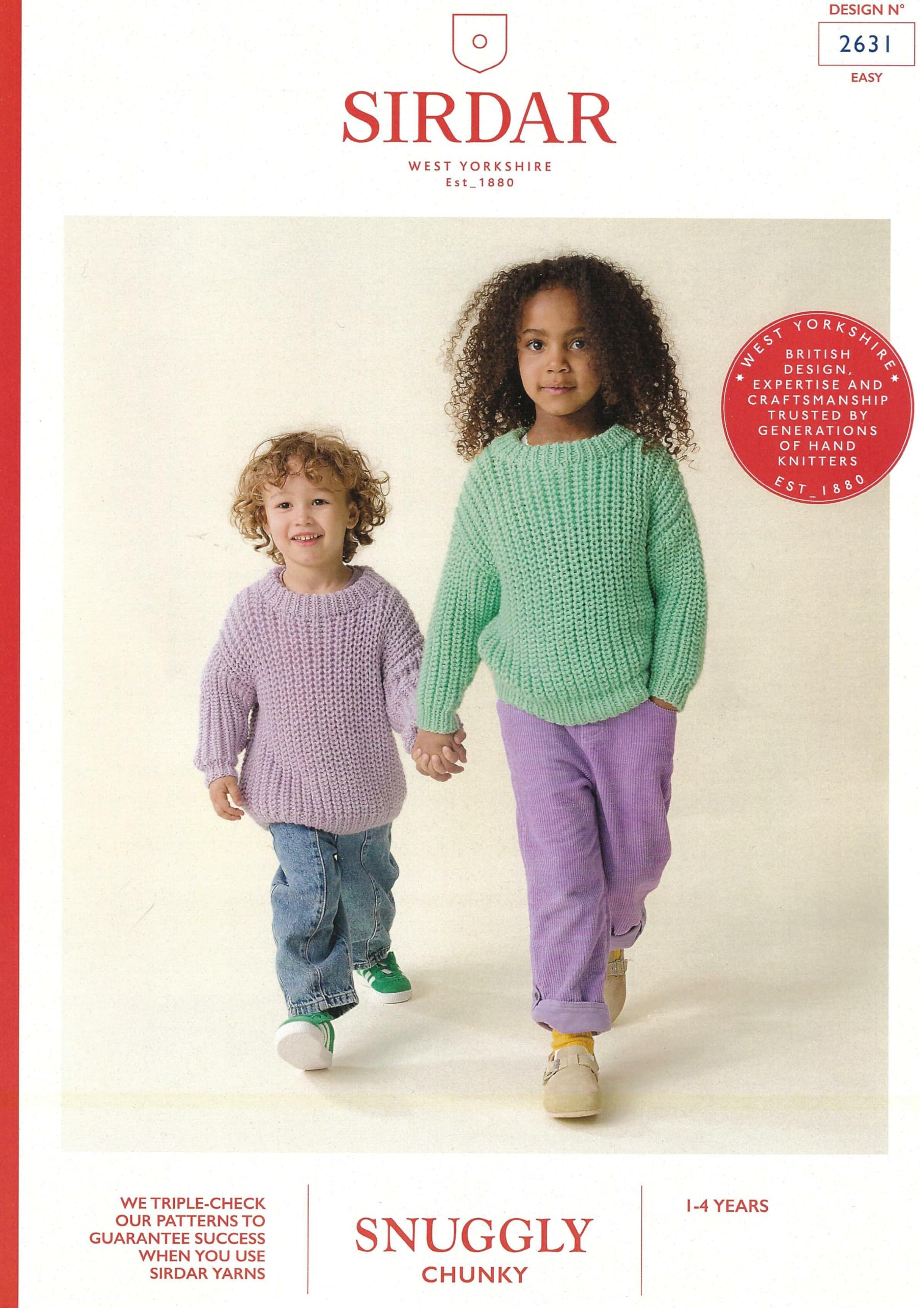 Sirdar Multicolour Chunky Knitting Pattern Pamphlet - 2631 Children's Sweater (1-4Years)