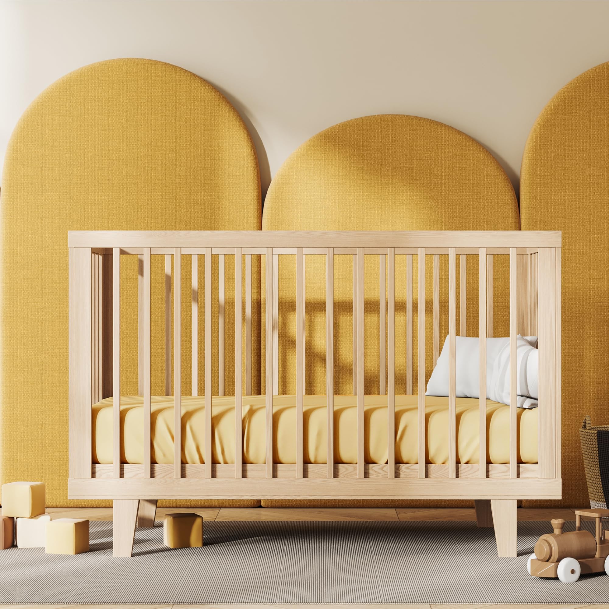 Dreamzie - Set 2 Lenzuolo con Angoli Cotone Bambini - 60x120/ 70x140 - Oeko Tex certificato - Giallo - Lenzuolo con Angoli 60x120/ 70x140