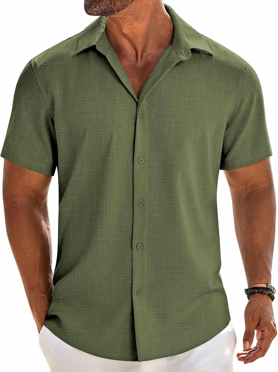 COOFANDY Mens Button Down Shirt Short Sleeve Casual Shirts Beach Summer Linen Shirts Wedding Vacation Shirt COOFANDY Mens Button Down Shirt Short Sleeve Casual Shirts Beach Summer Linen Shirts Wedding Vacation Shirt