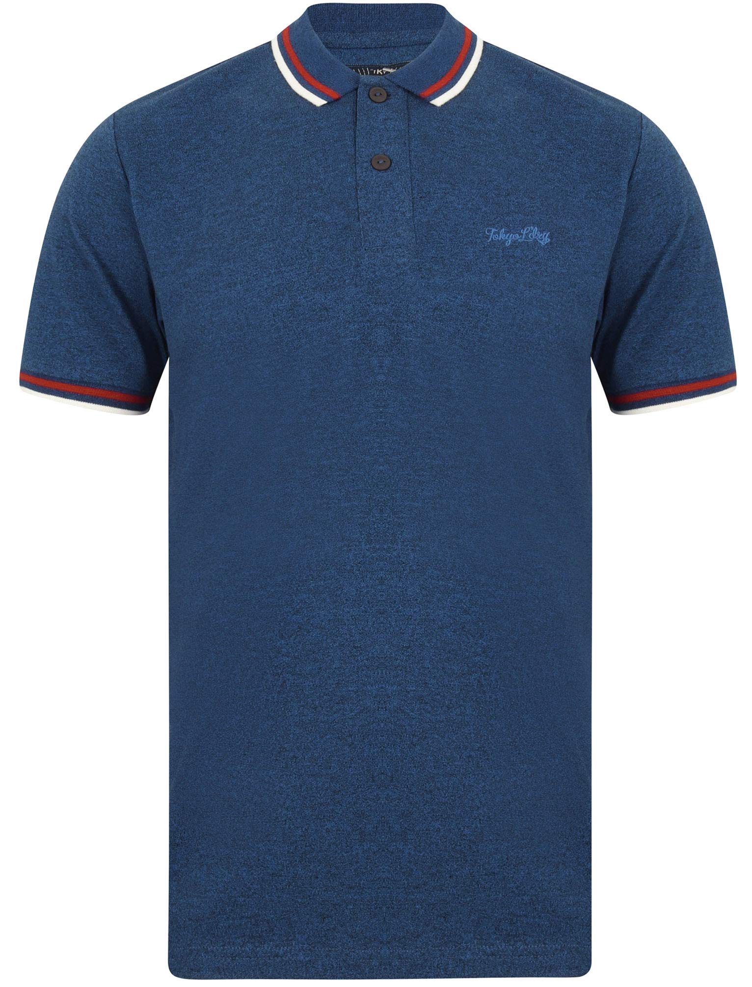 Tokyo Laundry Men's Sodalite Blue Cotton Blend Grindle Pique Polo Shirt S