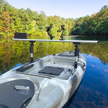 Kayak Motor Mount, Kayak Transom Mount Trolling Motor Mount Kit for Sit-On-Top Fishing Kayak Scupper Holes/Kayak Mount Tracks