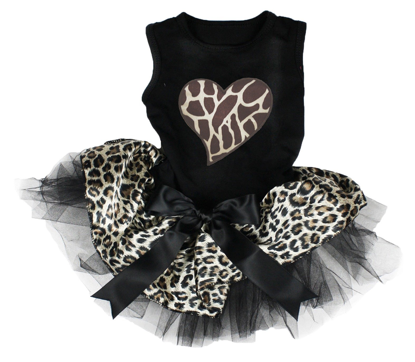 Robe pour chien Noir léopard XXL Giraffe Heart vêtement grand chien