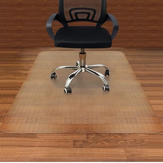 AiBOB Office Chair Mat for Hardwood Floors, 36 X 48 in, Heavy Duty Floor Mats for Computer Desk, Easy Glide for Chairs, Flat Without Curling, Clear