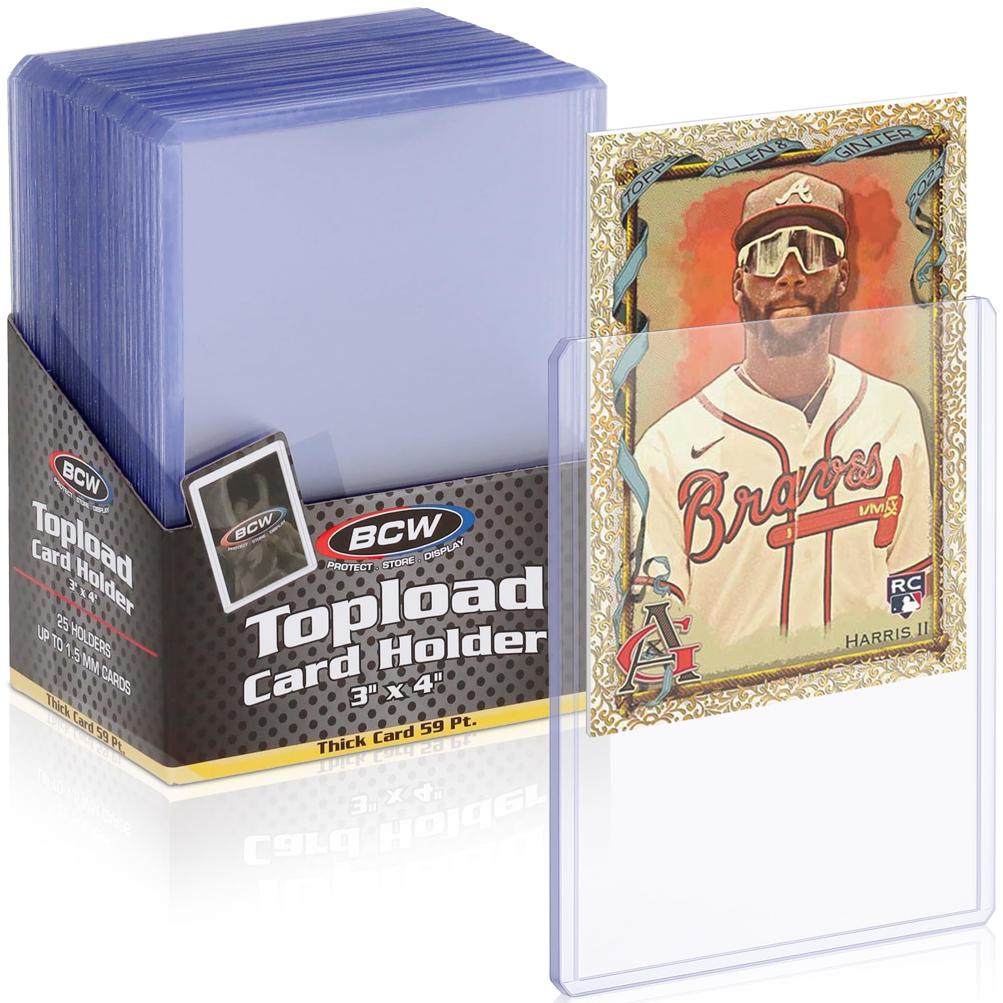 BCW 59 Pt Thick Card Topload Holders for Trading Cards, Clear, 25 Count
