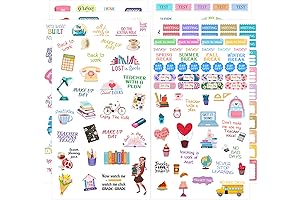 Happy School Teacher Calendar Stickers for Daily Planners