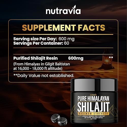 Miniatura 4 de Shilajit - Resina orgánica pura del Himalaya, fórmula natural probada en laboratorio para hombres y mujeres, sin metales pesados, 600 mg de fuerza