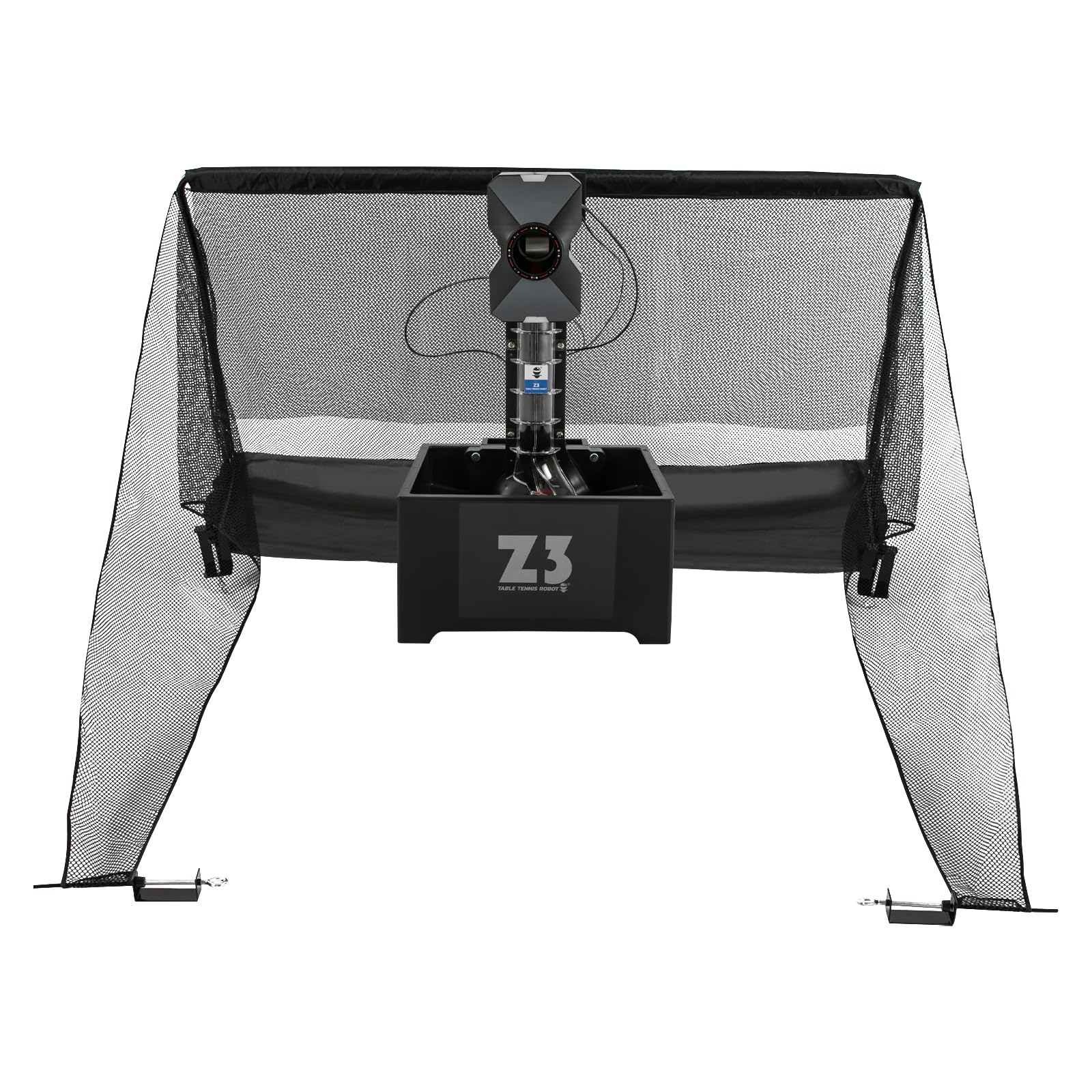 Cbhfmljd Ping Pong Ball Machine with Net, Table Tennis Robot Automatic Table Tennis Machine Ping Pong Ball Pitching Machine Multiple Serving Modes for Gyms, Schools, Training Centers