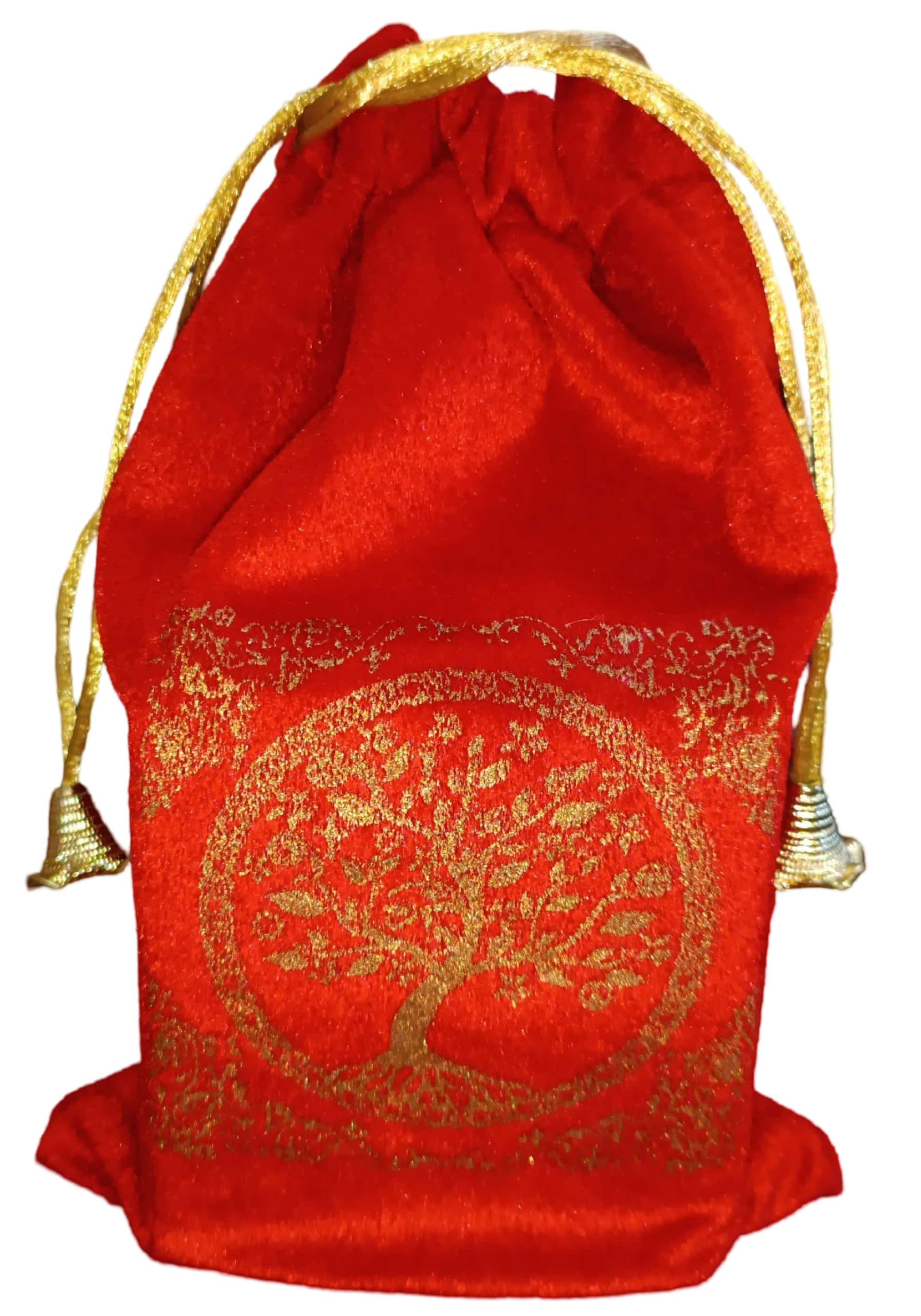 Indian Consigners Soft Velvet Pouch for Tarot, Altar, Rune, Gift, Crystal, Jewelry Wrap Bags for Precious, Sacred and Spiritial Items (Bright Red)