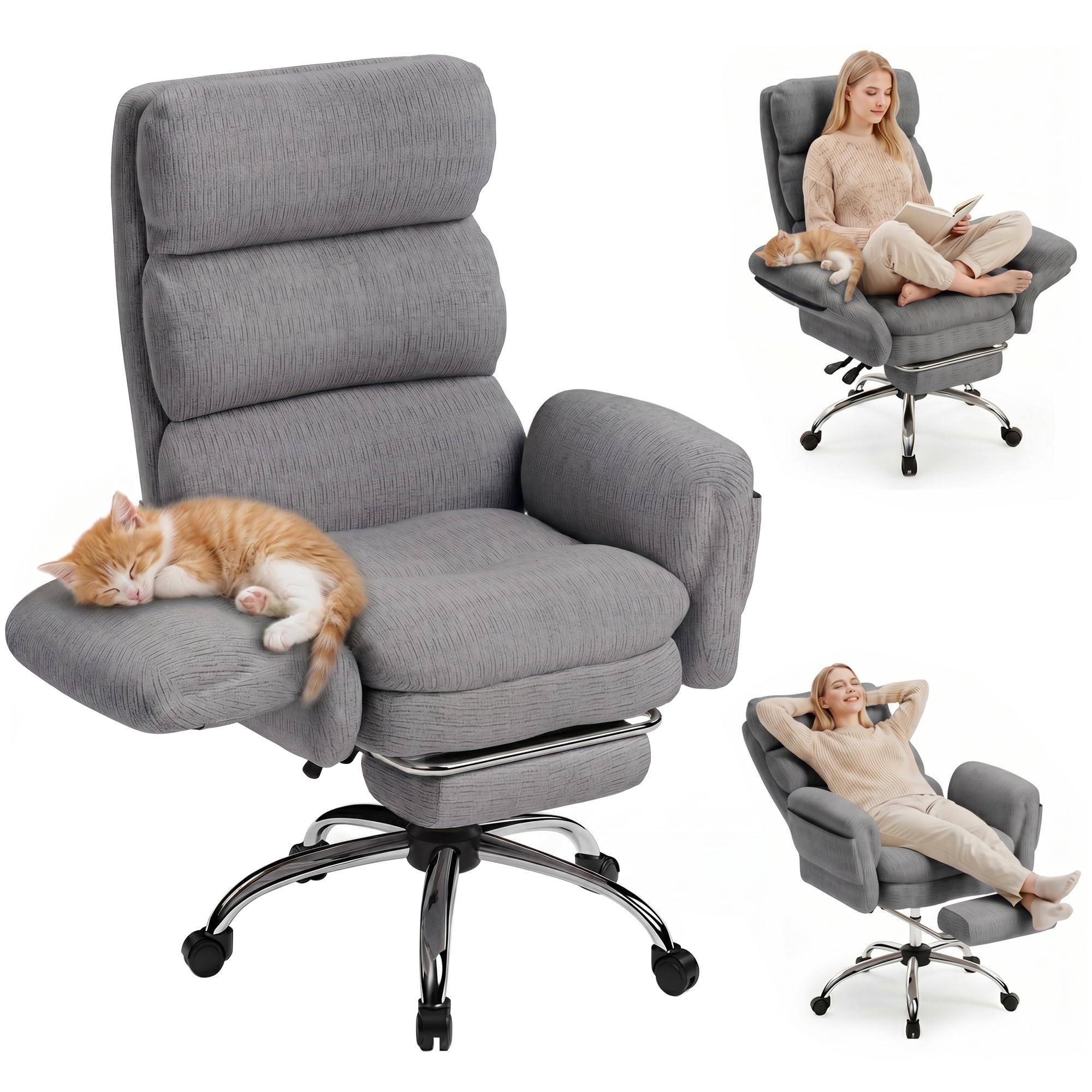 Executive Office Chair, Big and Tall Ergonomic Desk Chair with Foot Rest