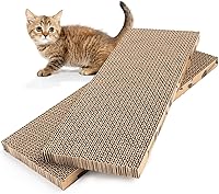 Roadtofree Mini Cat Scratching Board - Double-Sided Cardboard Cat Scratcher with Catnip, 2 Pack for Indoor Cats
