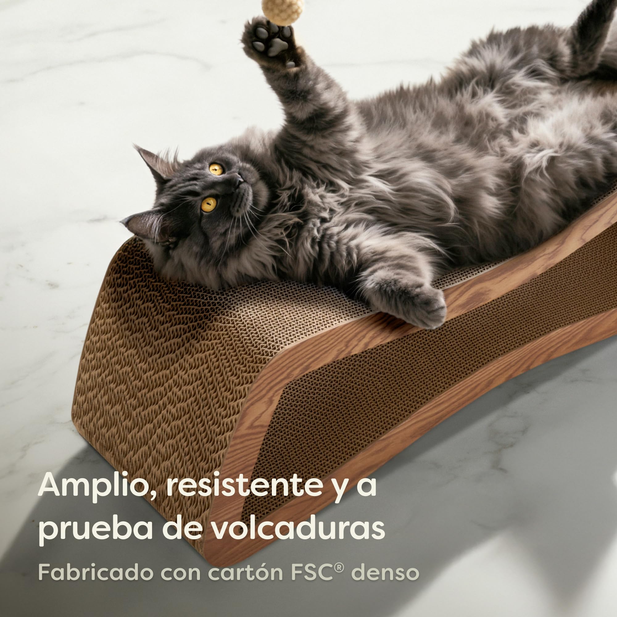 Knupis Rascador para Gatos 3 Piezas XXL 75 cm – Cartón Resistente para Cuidado de Uñas – hasta 2 Años de Uso – Ahorra Espacio – Protege Sofás y Muebles (Mountain- Marrón)