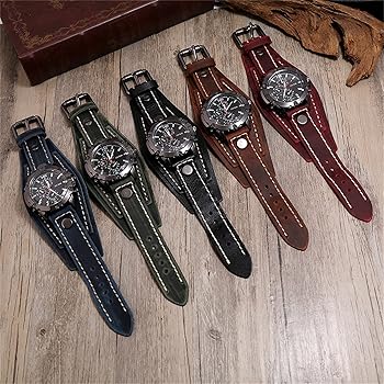 Amazon | Echana レトロメンズ腕時計 バングルクォーツ PUレザー