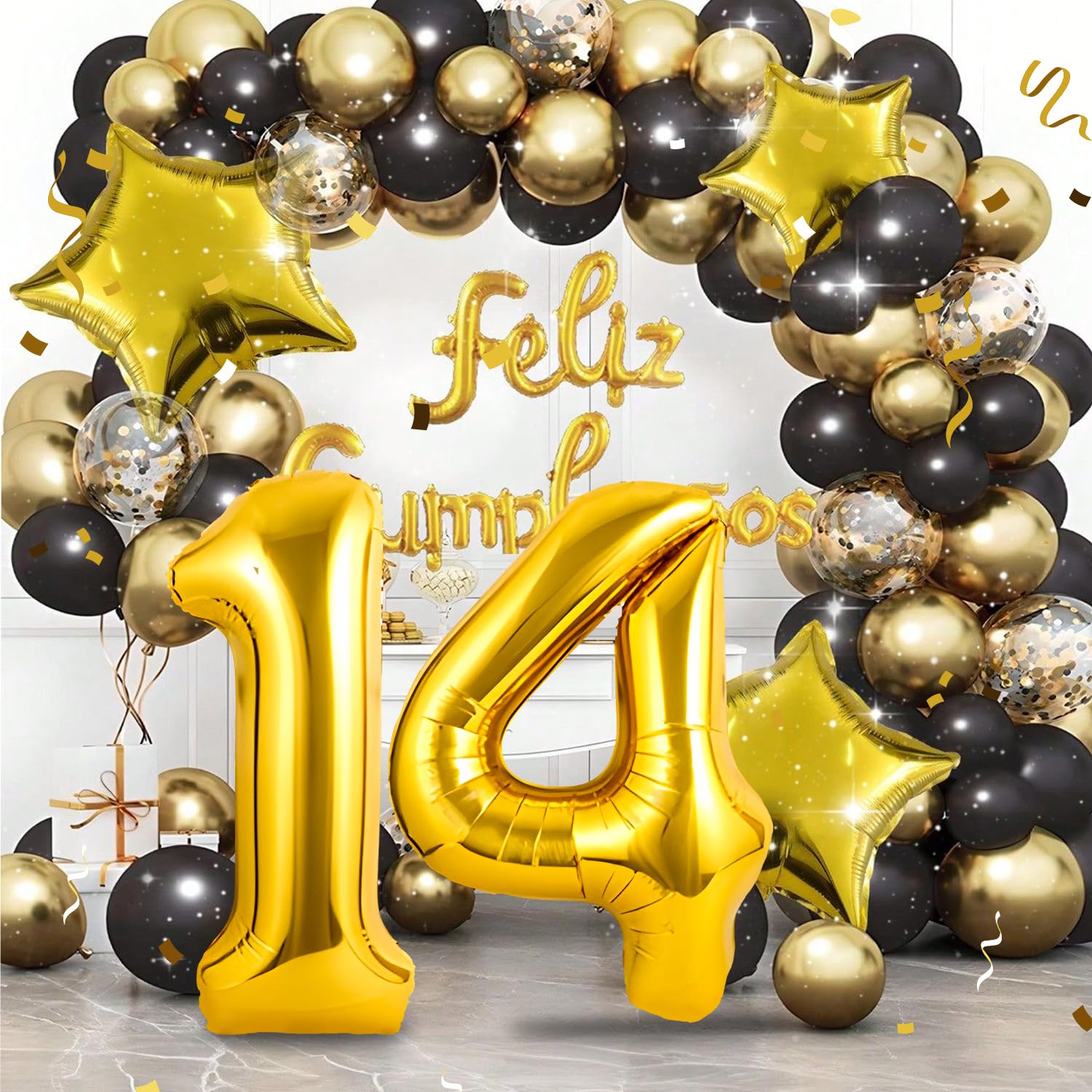 Palloncino Numero 14 Gigante 100 Cm Per Compleanno | Foglio Alluminio Blu, Decorazioni Festa Per Bambina E Ragazzo