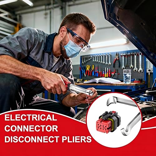 Miniatura 7 de Herramienta de extracción de conectores eléctricos, herramienta de terminal de cable duradero para reparación automotriz, alicates de desconexión