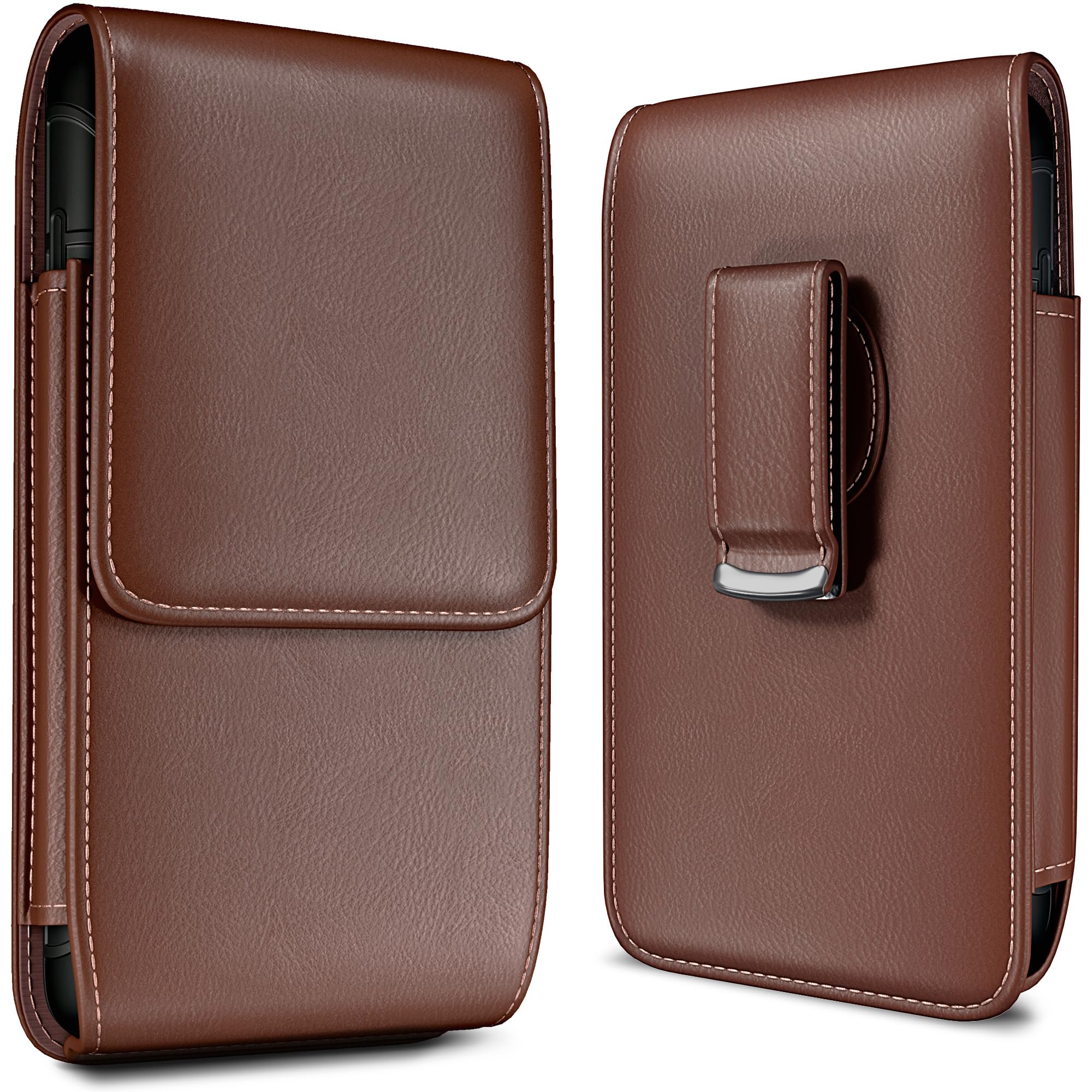 DeBin Holster for iPhone 16 16e 16pro 15 15 Pro, 14, 14 Pro, 13, 13 Pro, 12 Pro, 12, 11, XR Belt Case with Swivel Clip Cell Phone Belt Holder Pouch Cover (Fits with Otterbox Commuter Case) Brown