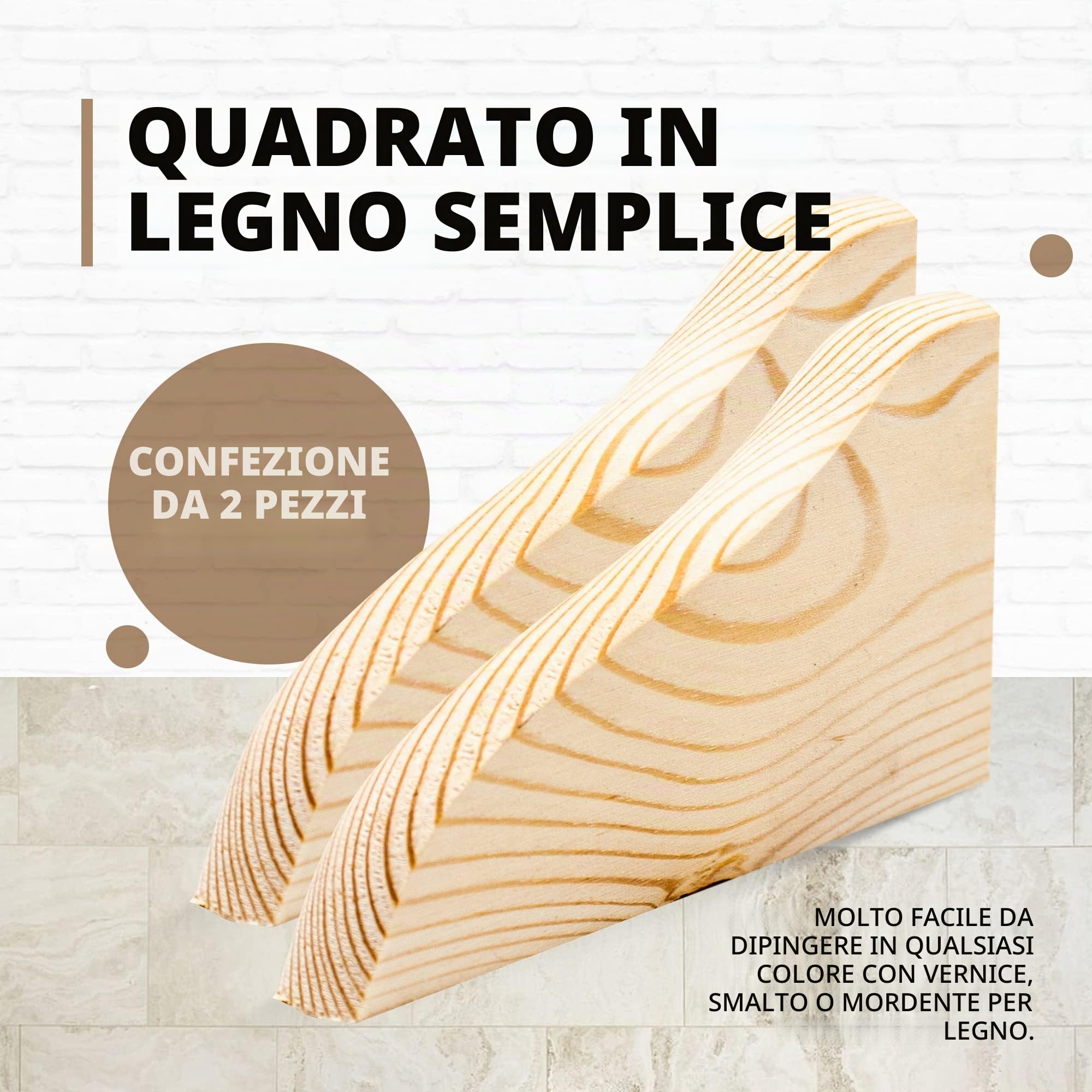 DOJA Barcelona | Staffa Mensola Legno | Piana | 2 pz | Reggimensola Legno a Muro per Scaffale 165x95 | Staffa Angolare per Scaffalatura | Staffa Triangolare Reggimensole per Scaffali Salone, Cucina…