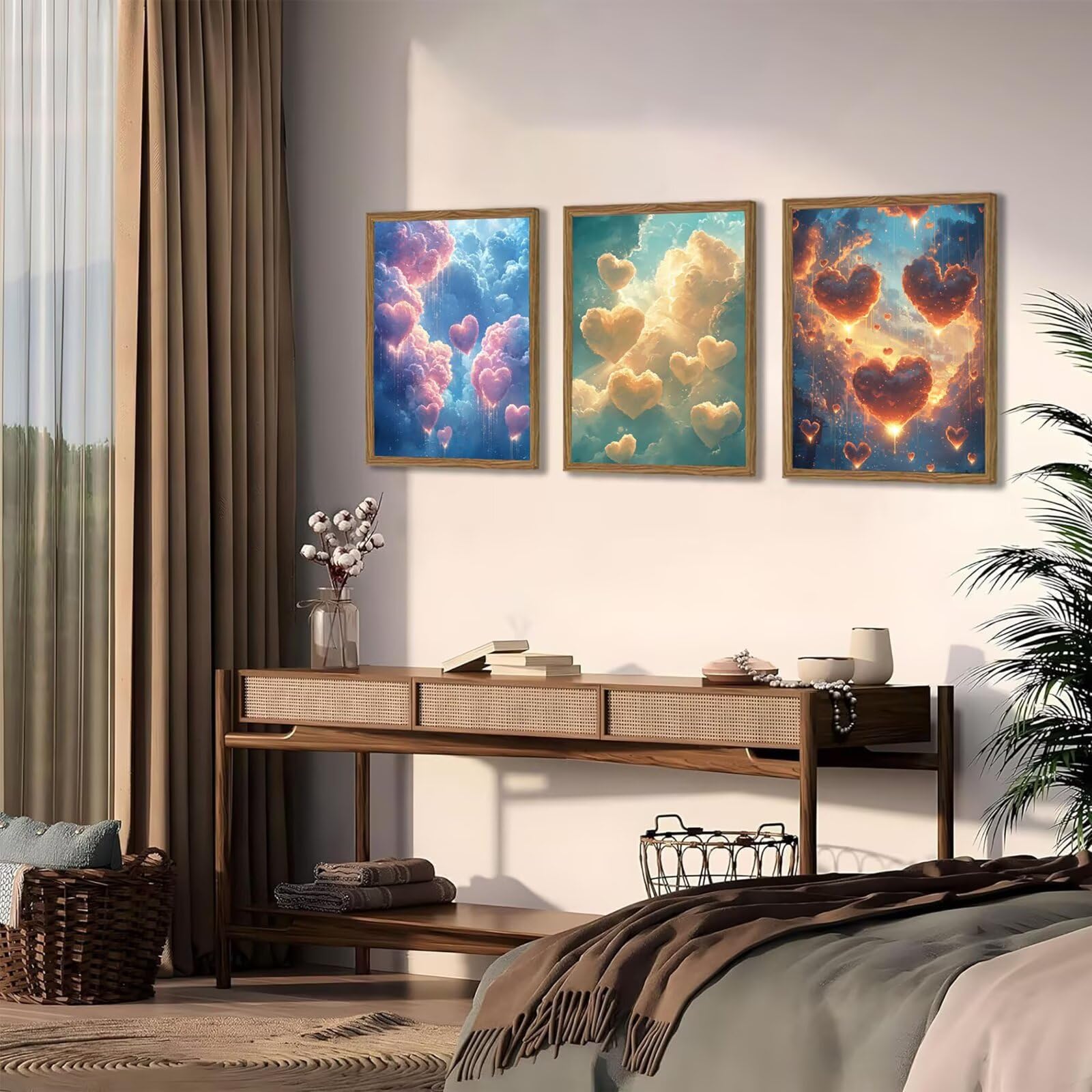 Cnyaunfi 3 Pezzi Nuvola Pittura Diamante Fai-Da-Te 5D Blu Diamond Painting Kit Completo per, Hobby Creativi Adulti, Pittura Diamante Artigianale Per La Decorazione Della Parete Di Casa 60x80cm YF-3201
