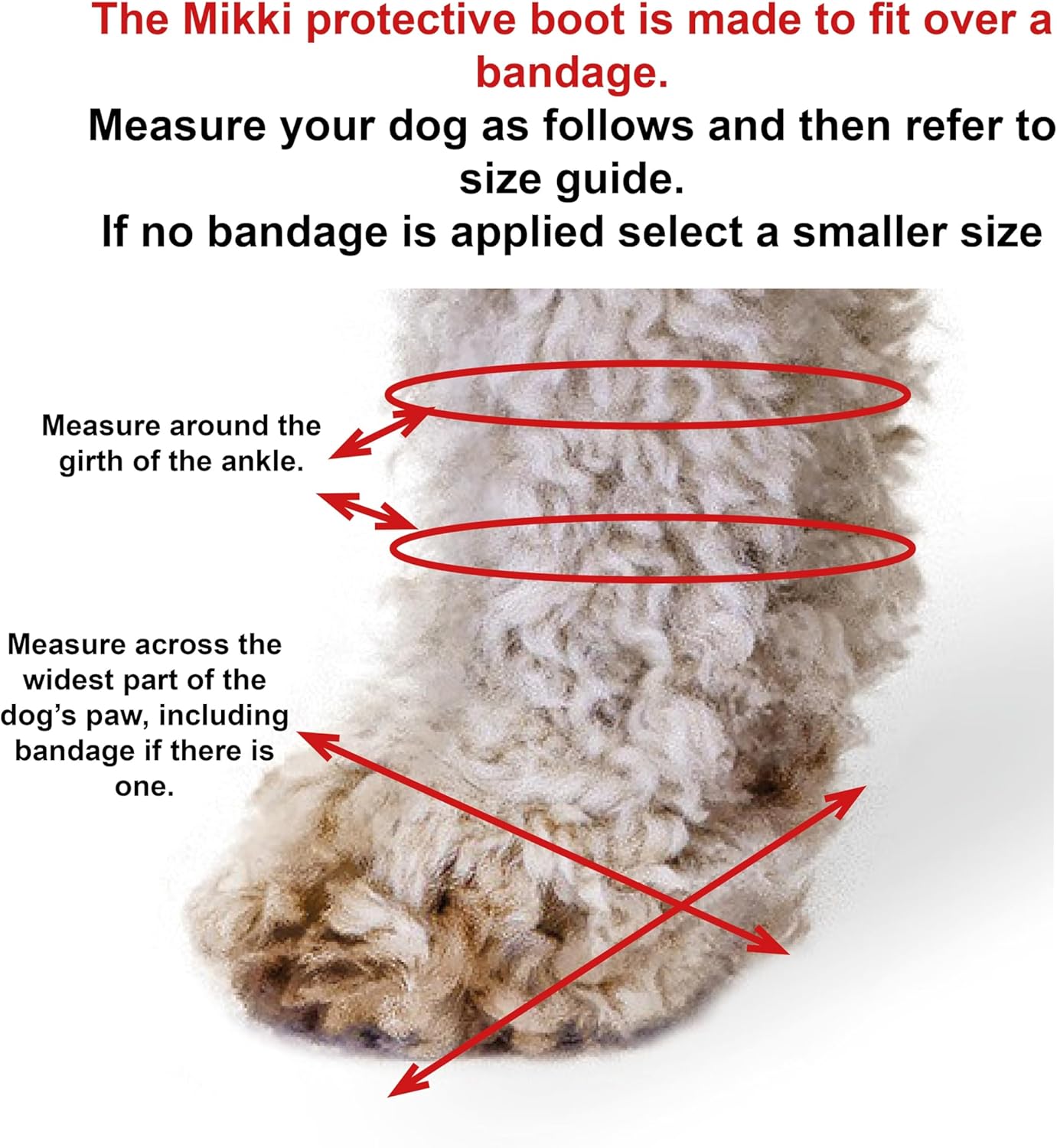 Mikki Dog, Puppy Hygiene Protective Dog Boot - Helps Keep Injured Paws Dry and Clean - Size 3