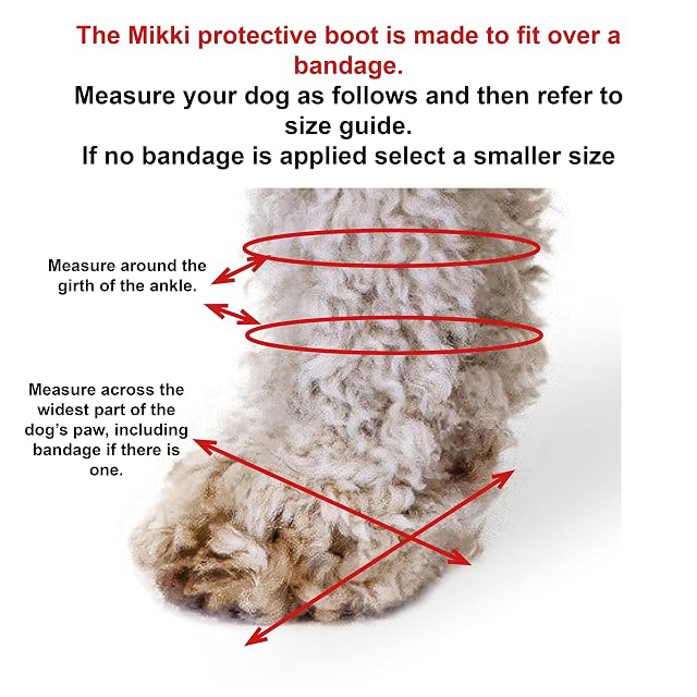 Foto 7 de 7 de Mikki Bota Protectora para Perros y Cachorros, Ayuda a Mantener Las Patas lesionadas secas y limpias, Talla 4