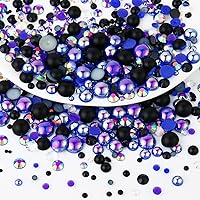 Vista 8 de 60g de perlas mixtas y diamantes de imitación para manualidades, diamantes de imitación de parte trasera plana y perlas para vasos, uñas, arte