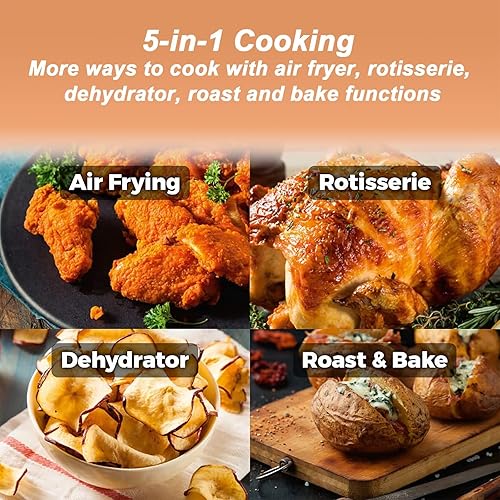 Miniatura 6 de Horno freidora de aire digital de 15L con circulación de aire rápida sin aceite Pantalla LED Cesta antiadherente Temporizador de 60 minutos y