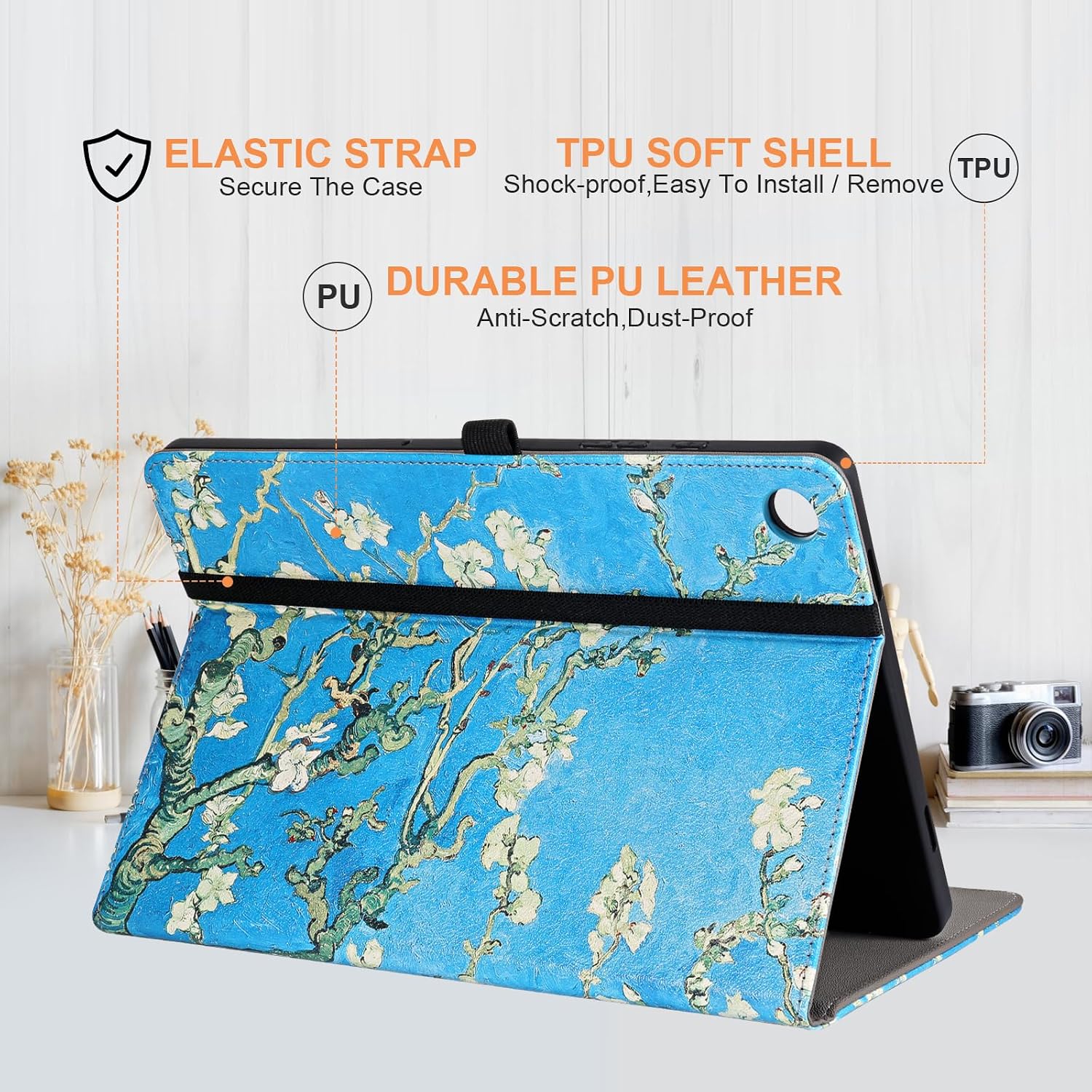 for Samsung Galaxy Tab A9 Plus Case Multiangle Stand for Samsung Tab A9 Plus Tablet Case 11 Inch SM-X210/SM-X216/SM-X218,Blossom image 4