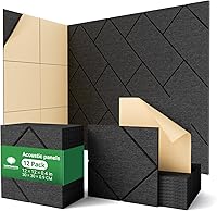 Vista 18 de Paquete de 18 paneles acústicos de pared absorbentes de sonido para estudios de grabación, tratamientos acústicos de línea de corte blanco