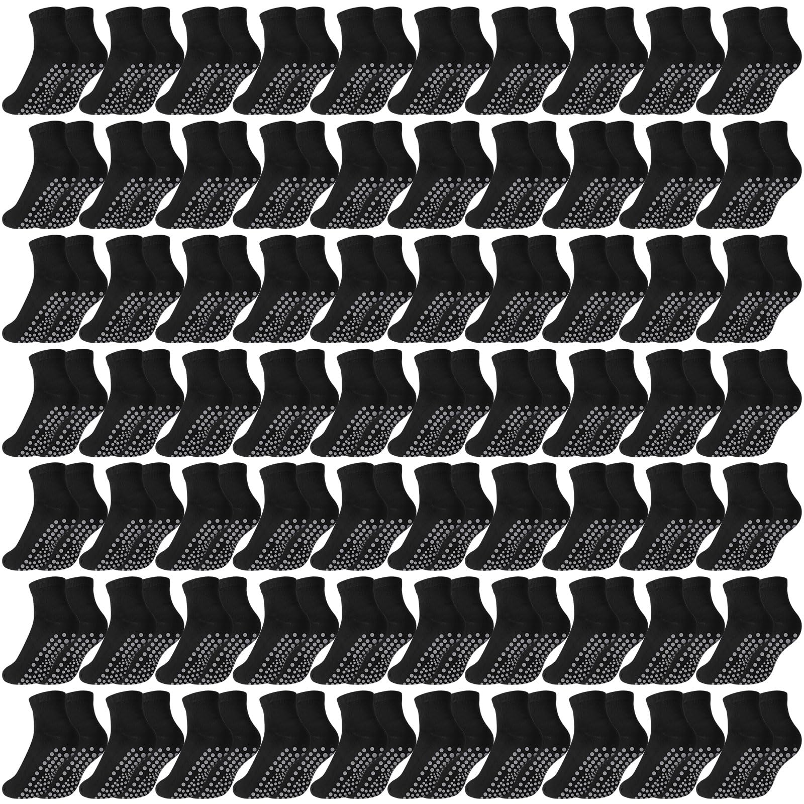 Liitrsh 100 Pairs Non Slip Yoga Socks with Grips Anti Skid Pilates and Barre Socks for Man Woman